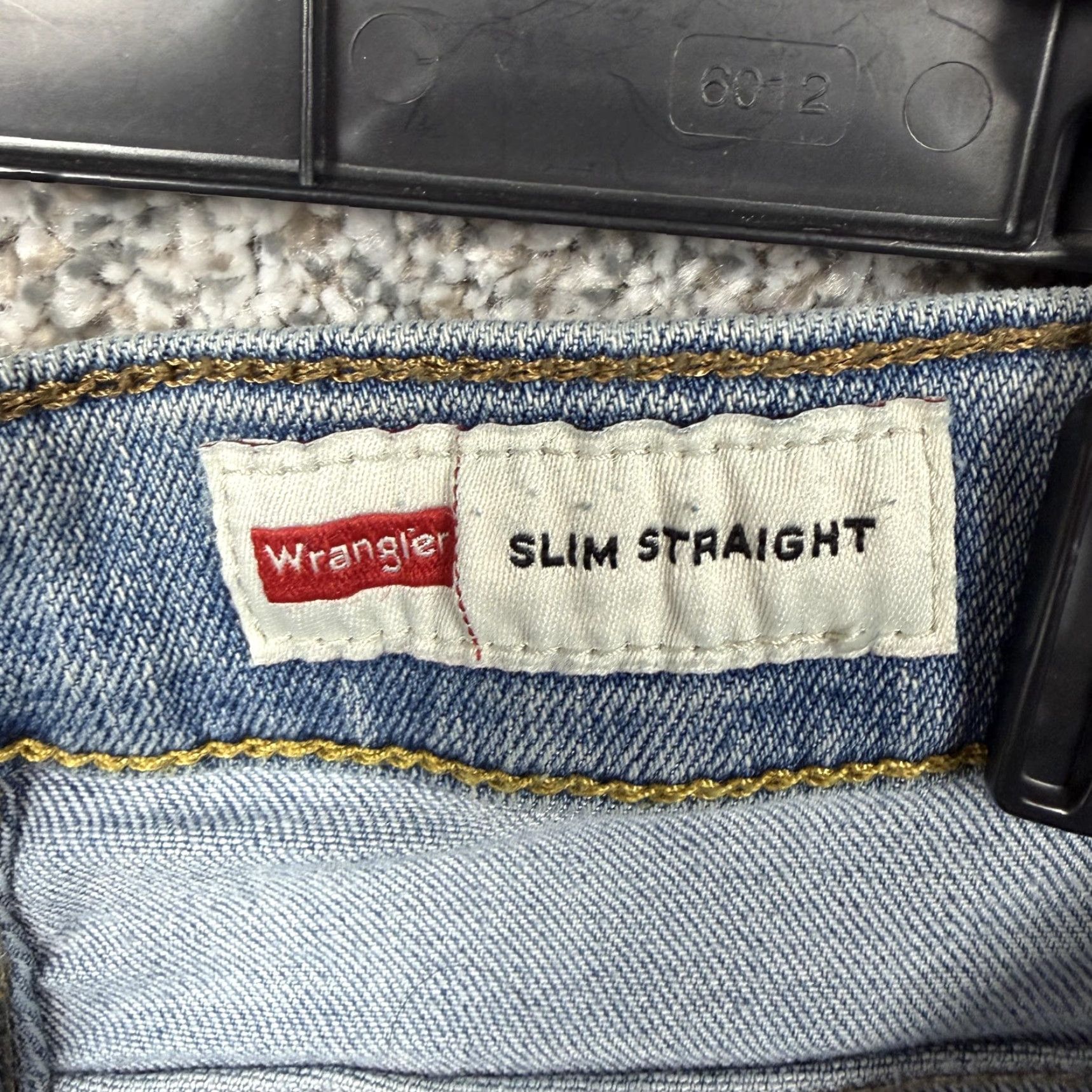 Wrangler Wrangler Slim Straight Jeans Mens 36x30 Mid Blue Denim Stretch 5-Pocket Zip Button Slim Straight Jeans Mens Blue Size US 36 / EU 52 - 7 Thumbnail