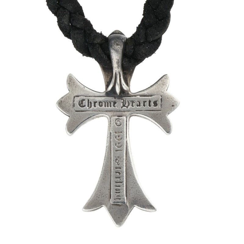 Chrome Hearts Cross Boro Chip Silver Necklace