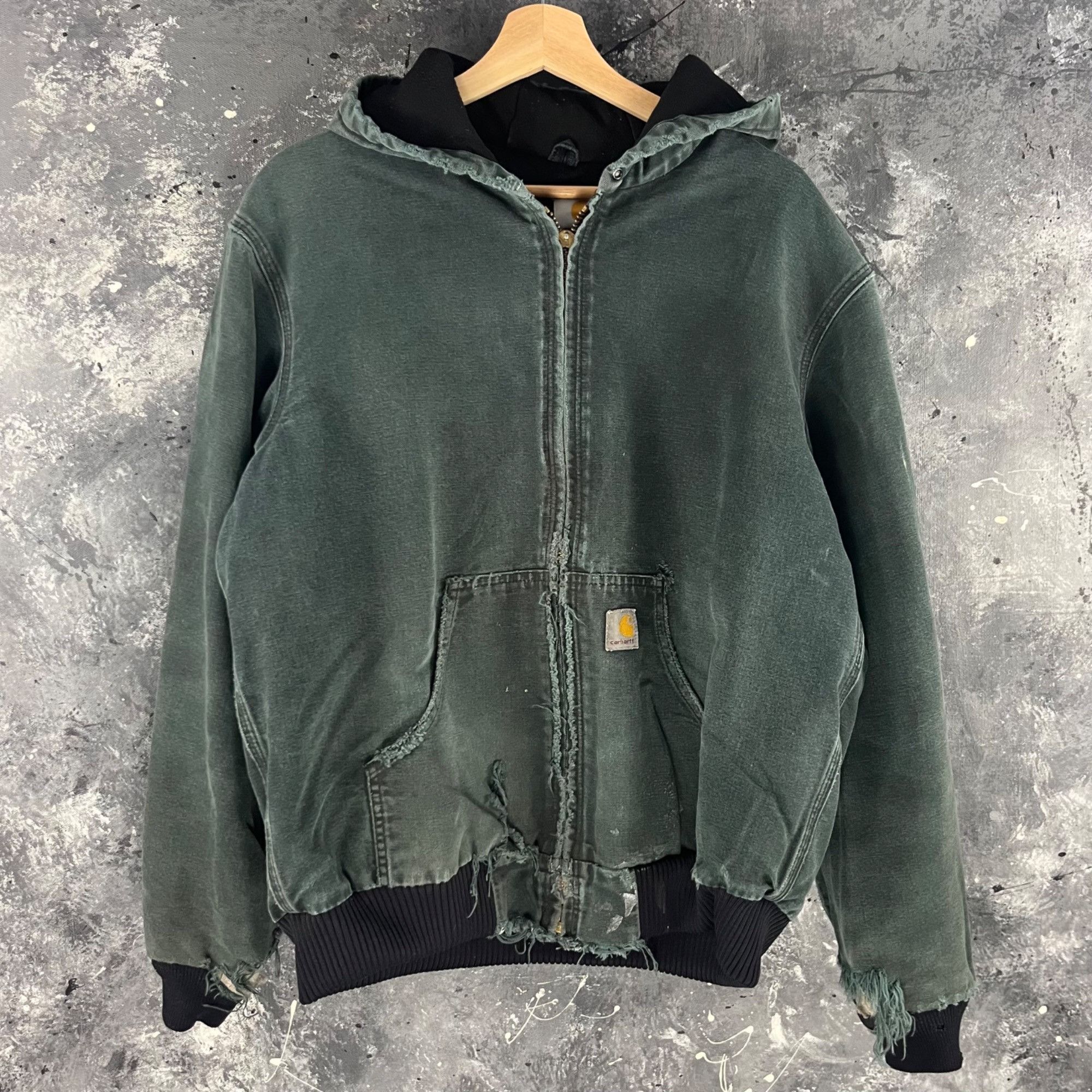 image of 90’S Carhartt Distressed Jacket in Black, Men's (Size Large)