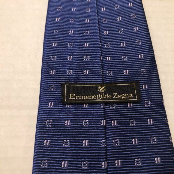 Ermenegildo Zegna ERMENEGILDO ZEGNA MEN'S NEW BLUE 100%SILK TIE 3 1/2" X 58" Size ONE SIZE - 6 Thumbnail