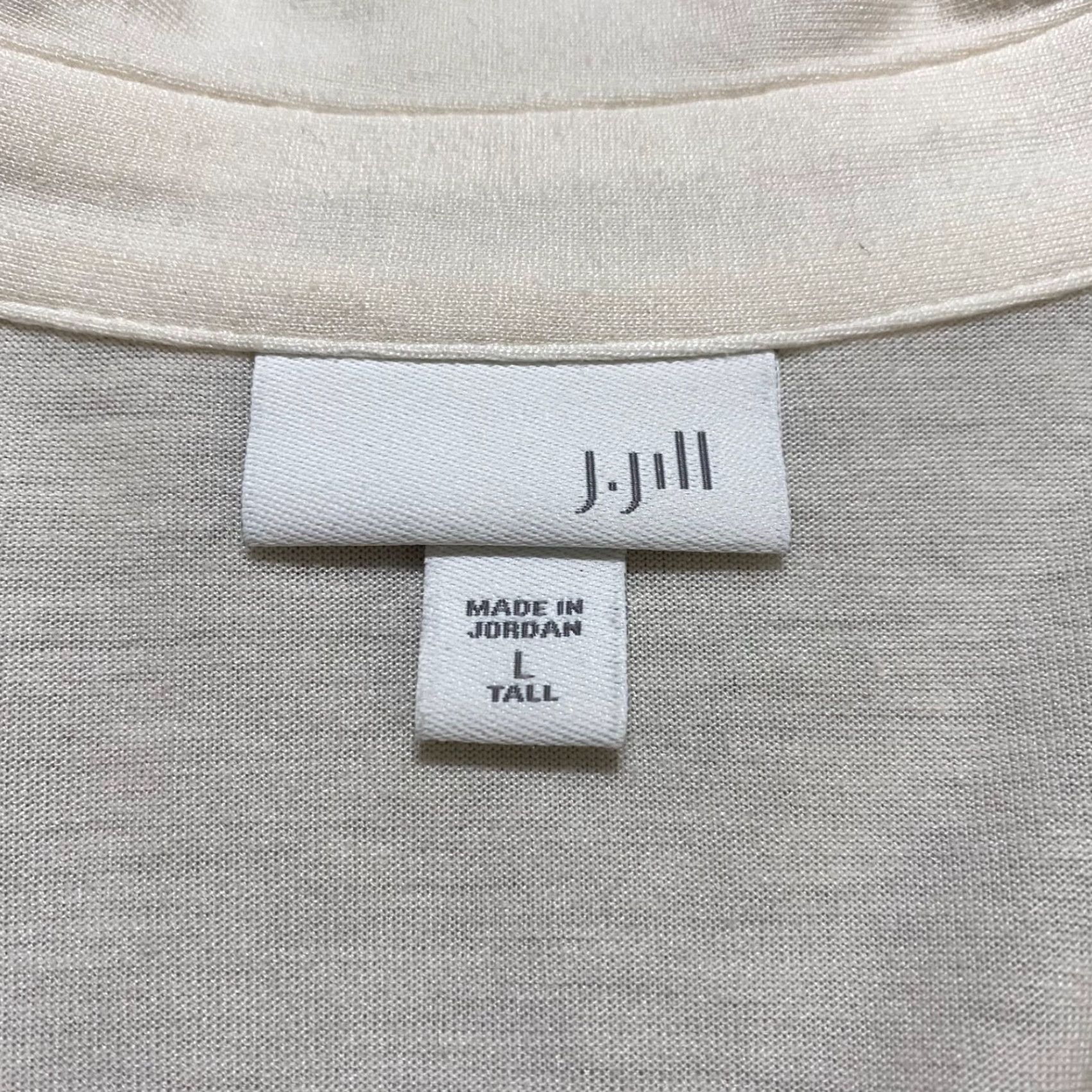J. Jill J. Jill Womens Shirt L Tall Beige Knit Button Up Long Sleeve Tunic Blouse Casual Size L / US 10 / IT 46 - 3 Thumbnail