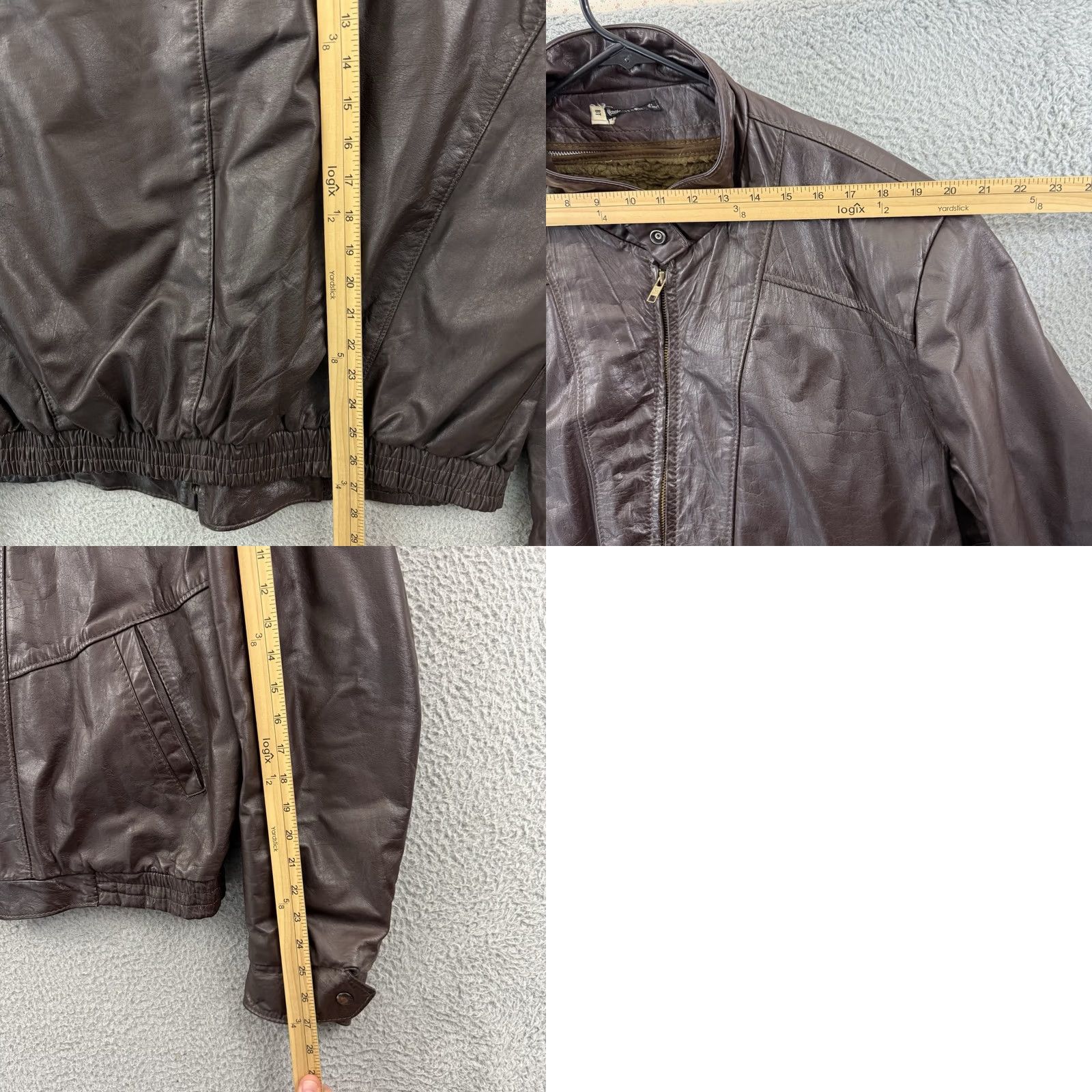 Vintage VINTAGE Jean Pierre Leather Jacket Men’s XL Brown 80s Biker Grunge Lined Moto Jacket Size US 36 / EU 52 - 9 Thumbnail
