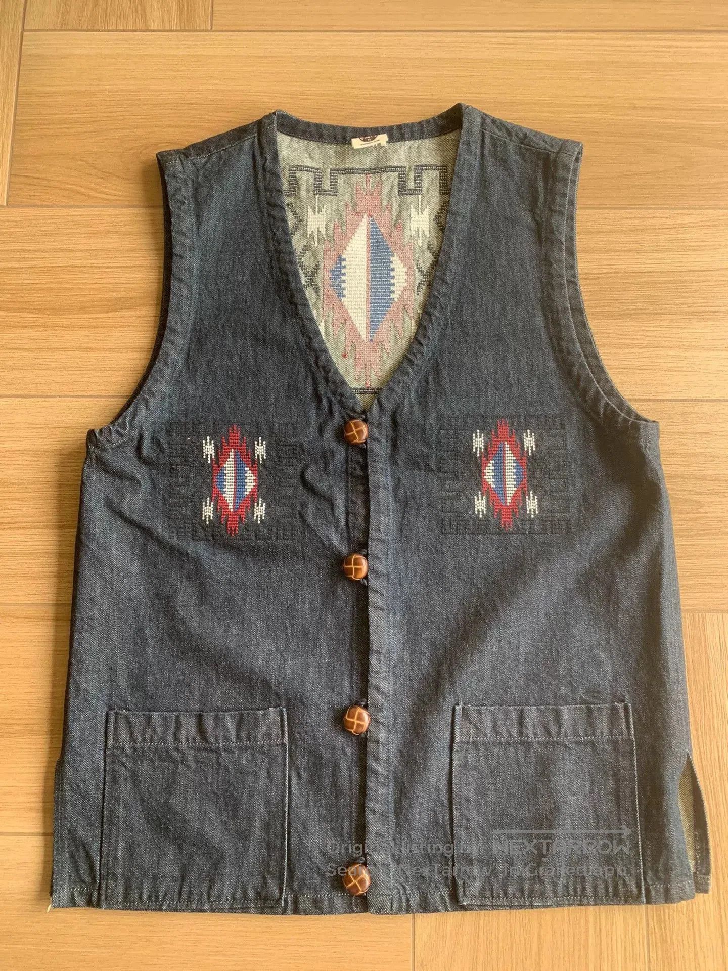 Samurai Jeans samurai jeans indigo denim vest with patterns. Size US XXL / EU 58 / 5 - 1 Thumbnail
