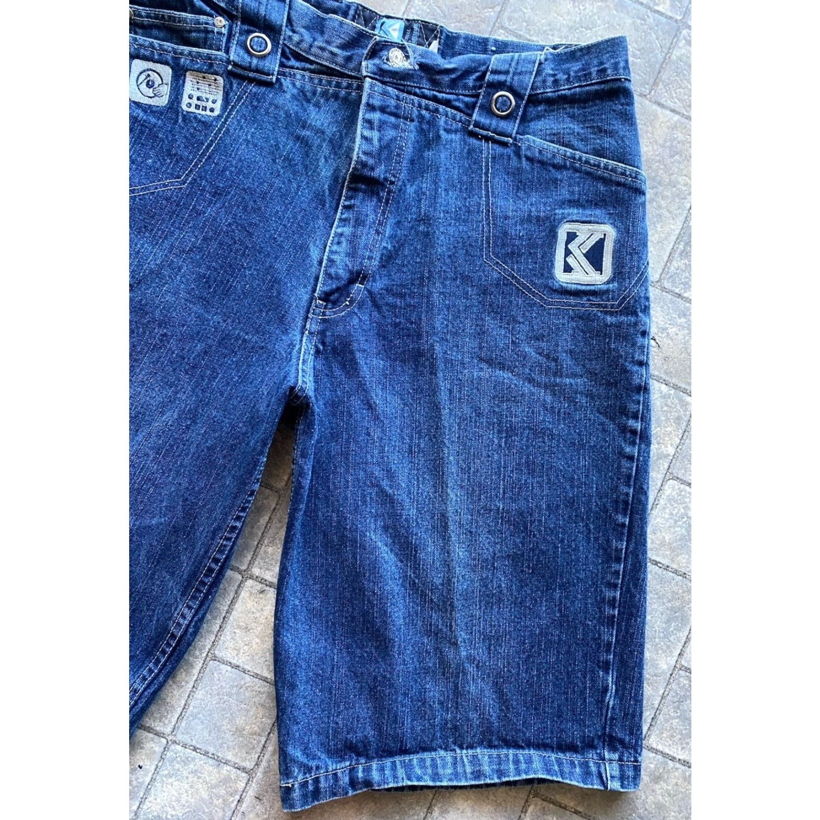 Denime VINTAGE Kani Denim Jeans Shorts Men 34 Blue DJ Embroidered Logo Headphone Size US 34 / EU 50 - 4 Thumbnail