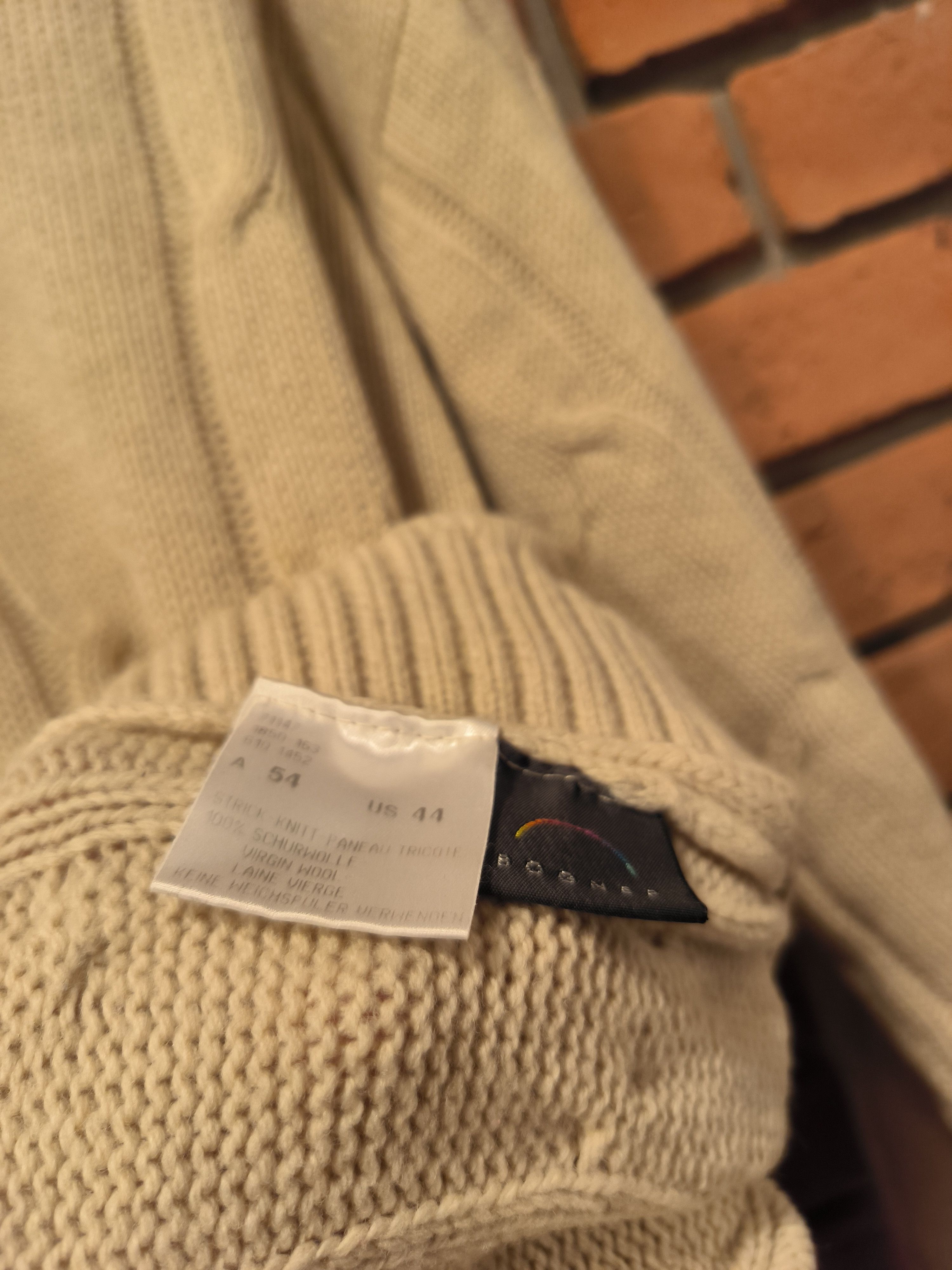 Bogner Bogner Half-zip Knitwear Virgin Wool Logo Beige Sweater Size US L / EU 52-54 / 3 - 6 Thumbnail