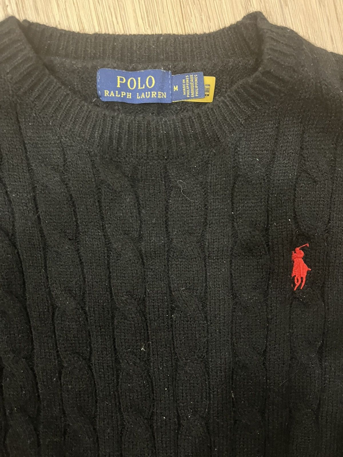 Polo Ralph Lauren Black polo raulph lauren cable lnit sweater Size US M / EU 48-50 / 2 - 2 Thumbnail