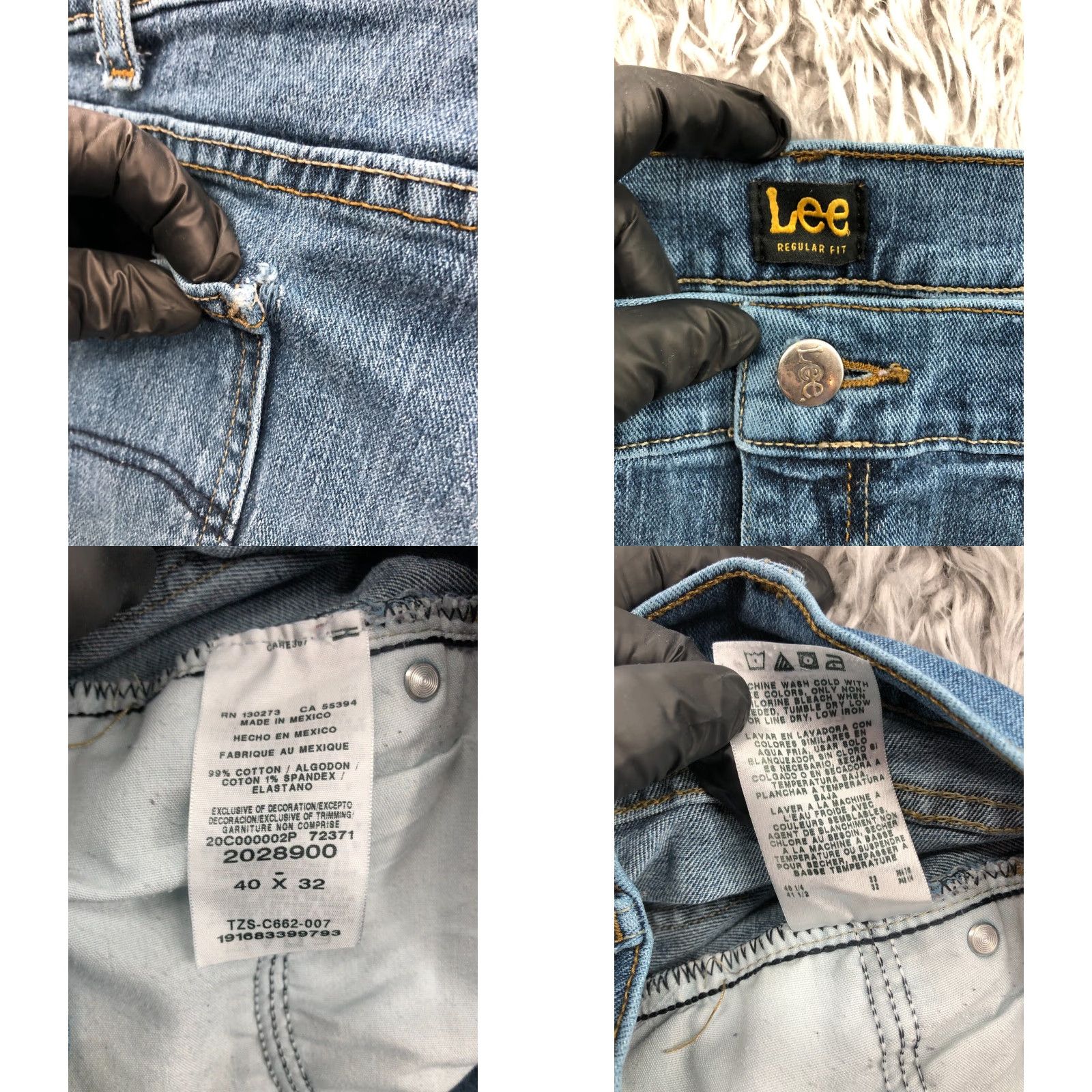 Lee Lee Jeans Size 40x32 Mens Mid Rise Straight Leg Medium Wash Blue Denim Regular Fit Size US 40 / EU 56 - 9 Thumbnail