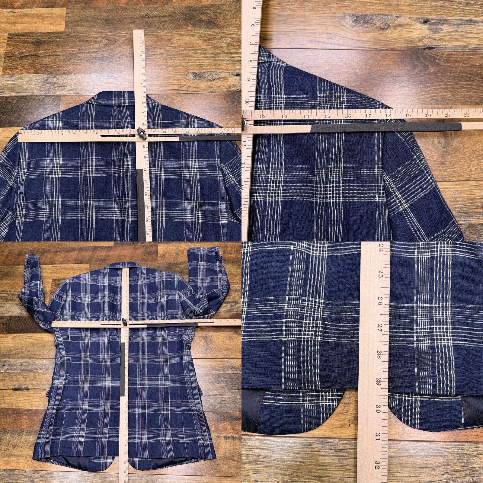 Tommy Hilfiger Tommy Hilfiger Blazer Linen Navy Plaid 40R Mens Sport Coat Regular Fit Notch Lapel Two-Button Double-Vented Jacket Short Description: None Size 40R - 9 Thumbnail