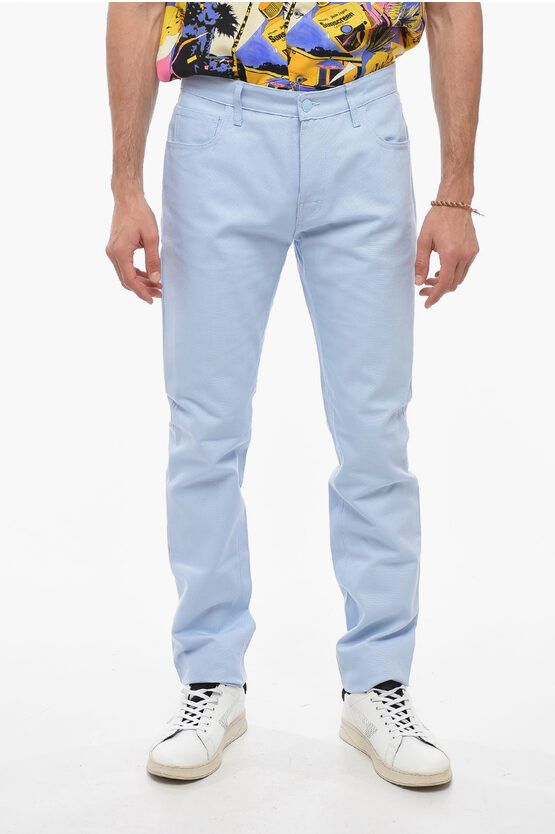 image of Raf Simons 5 Pocket Piquet Cotton Pants in Light Blue, Men's (Size 30)