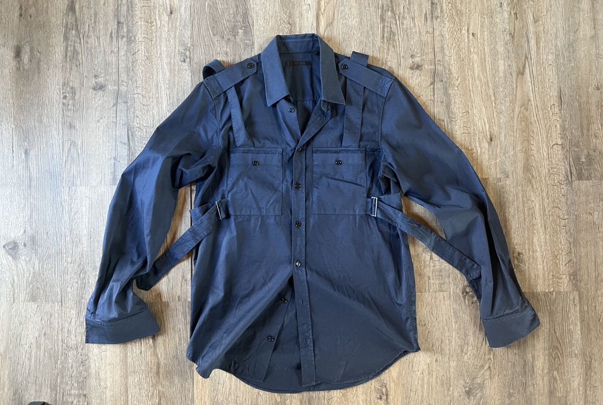 image of Helmut Lang Bondage Shirt in Blue, Men's (Size Small)
