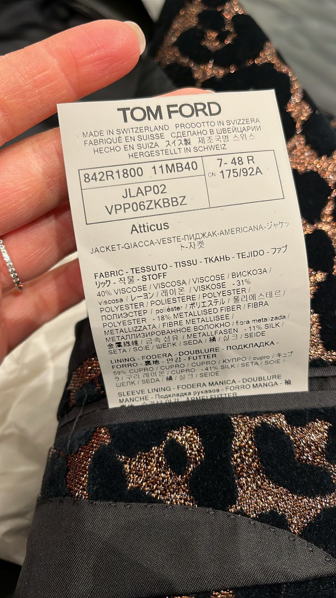 Tom Ford o1loc1c0126 JLAP02 Jacket in Brown/Black Size US M / EU 48-50 / 2 - 2 Thumbnail