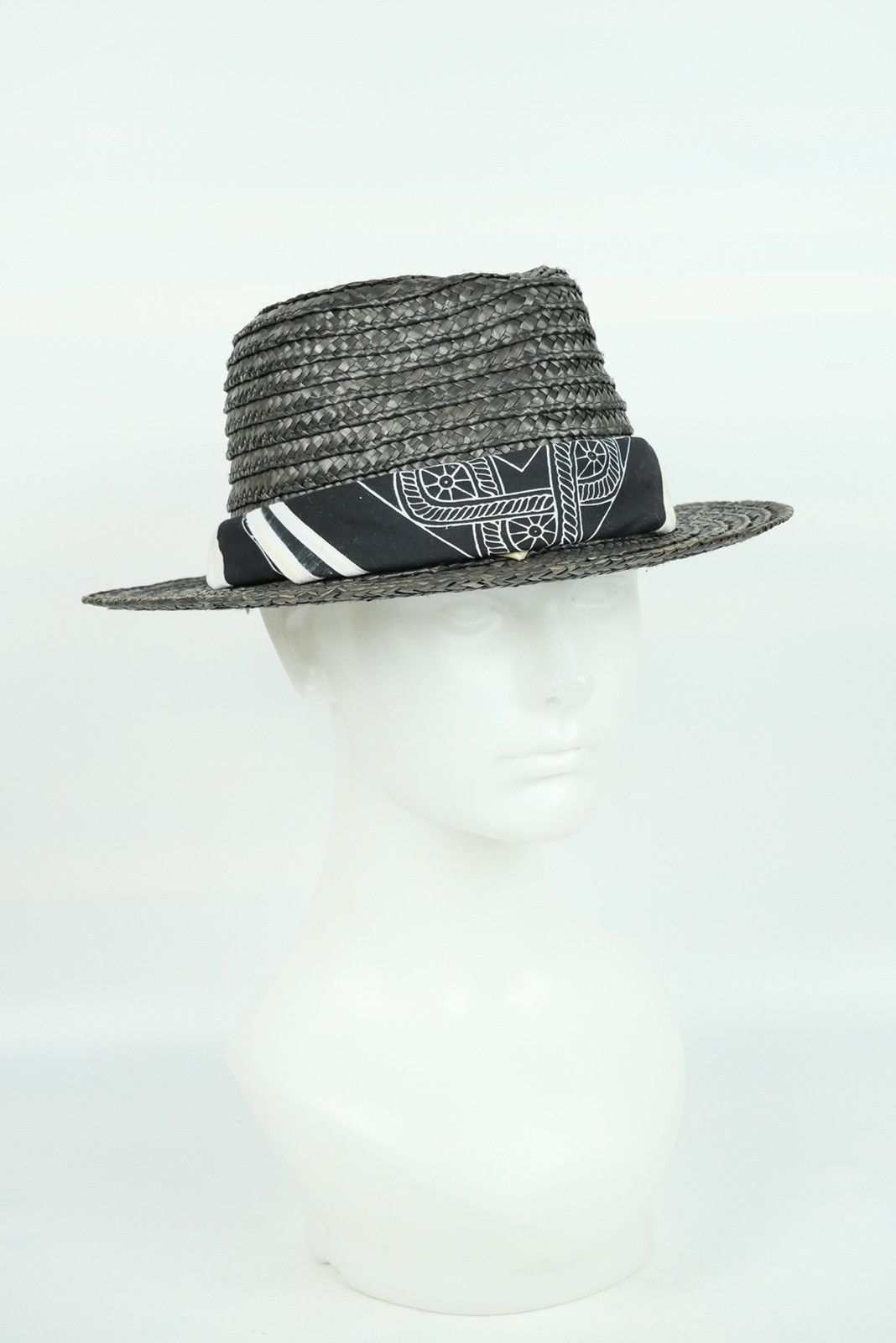 Japanese Brand OZOC Black Hat Vintage Japanese Panama Hat Size ONE SIZE - 1 Thumbnail