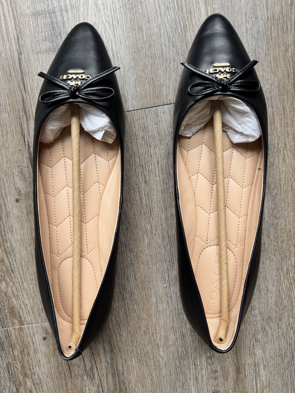 Coach Coach black leather flat shoes Size US 7.5 / IT 37.5 - 1 Thumbnail