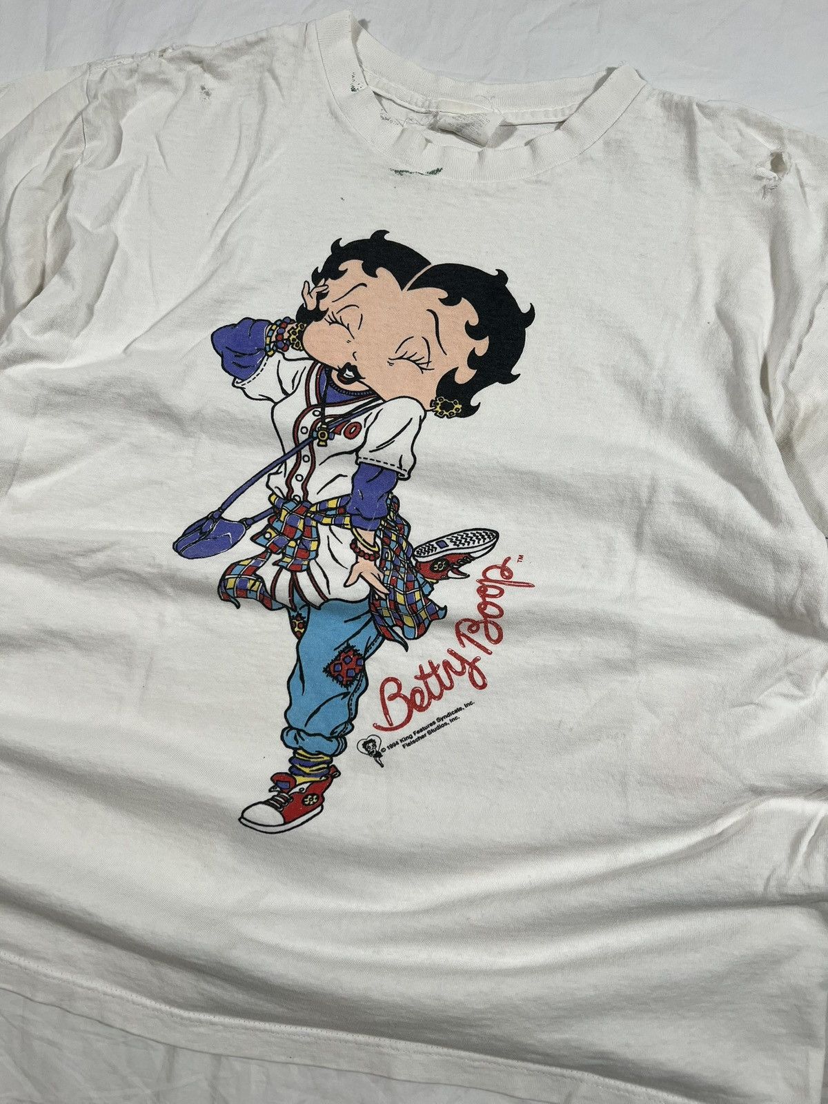 Vintage Vintage 90s Thrashed Archival Betty Boop Single Stitch Tee Size US S / EU 44-46 / 1 - 3 Thumbnail