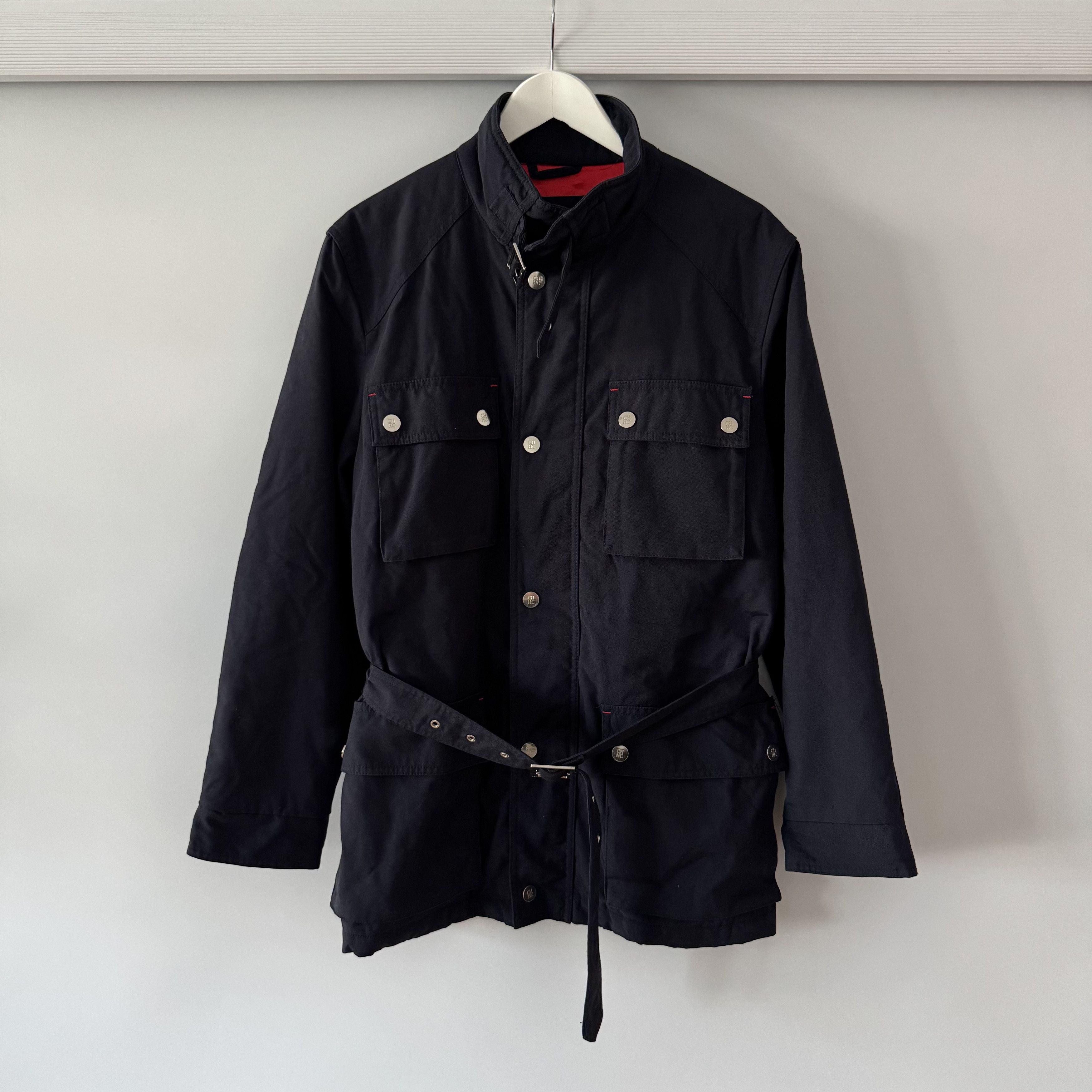 Carolina Herrera Men's Carolina Herrera Navy Blue Belted Motorcycle Jacket Size US M / EU 48-50 / 2 - 1 Thumbnail