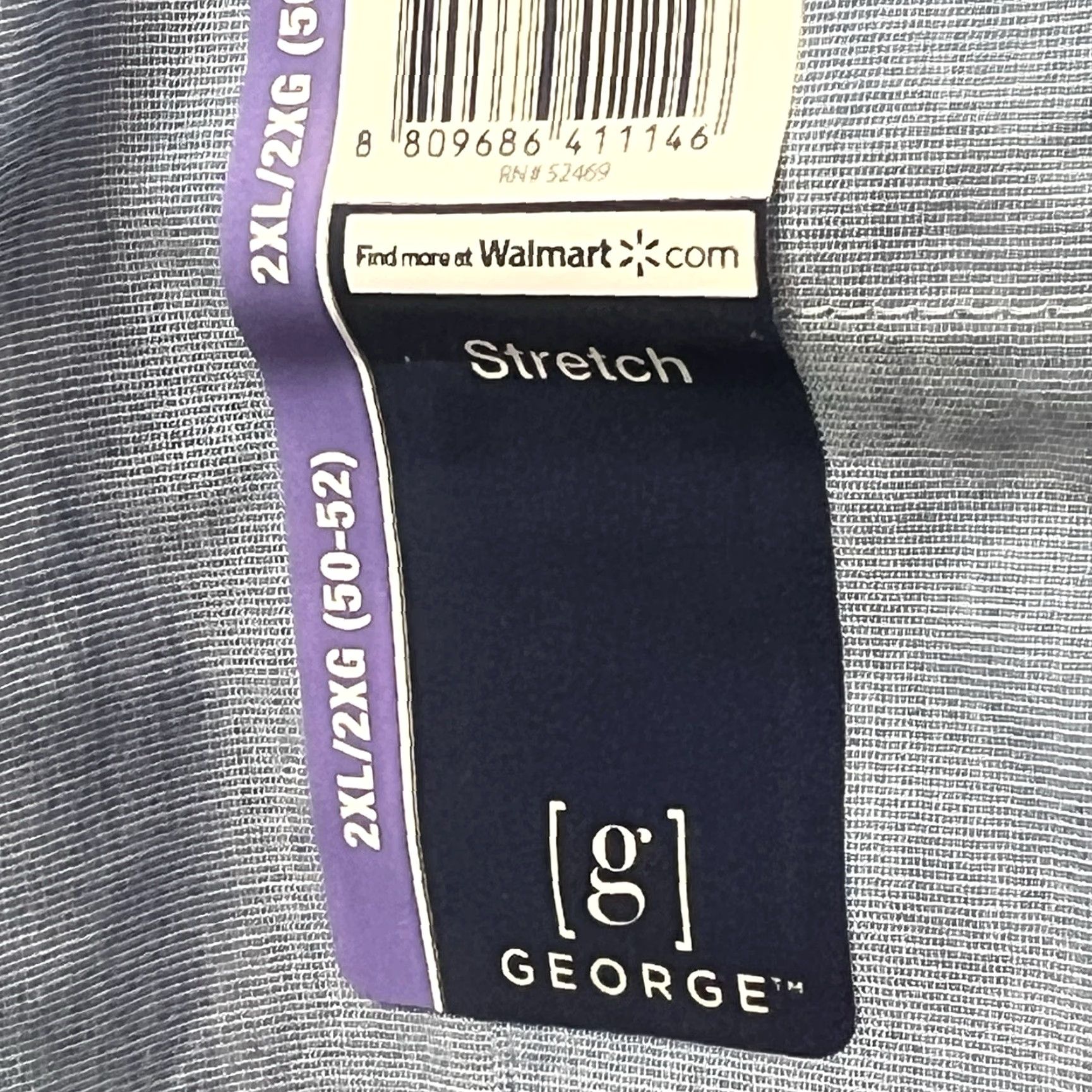 George George Mens 2XL Blue Poplin Classic Fit Stretch Long Sleeve Button Down NWT Size US XXL / EU 58 / 5 - 7 Thumbnail