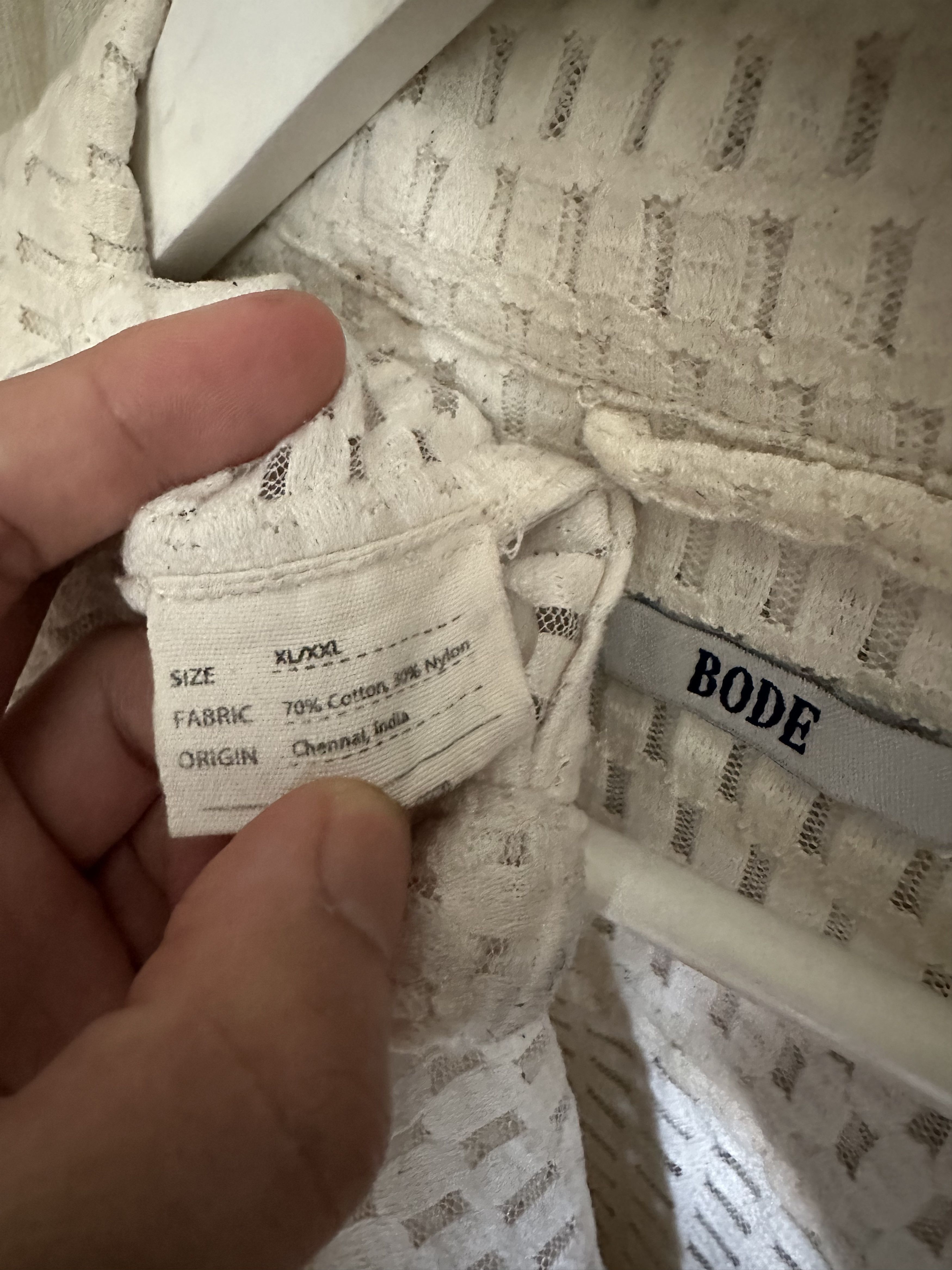 Bode BODE Ivory Ecru Sheer Brick Shirt Size XL (fits like Medium) Size US XL / EU 56 / 4 - 6 Thumbnail