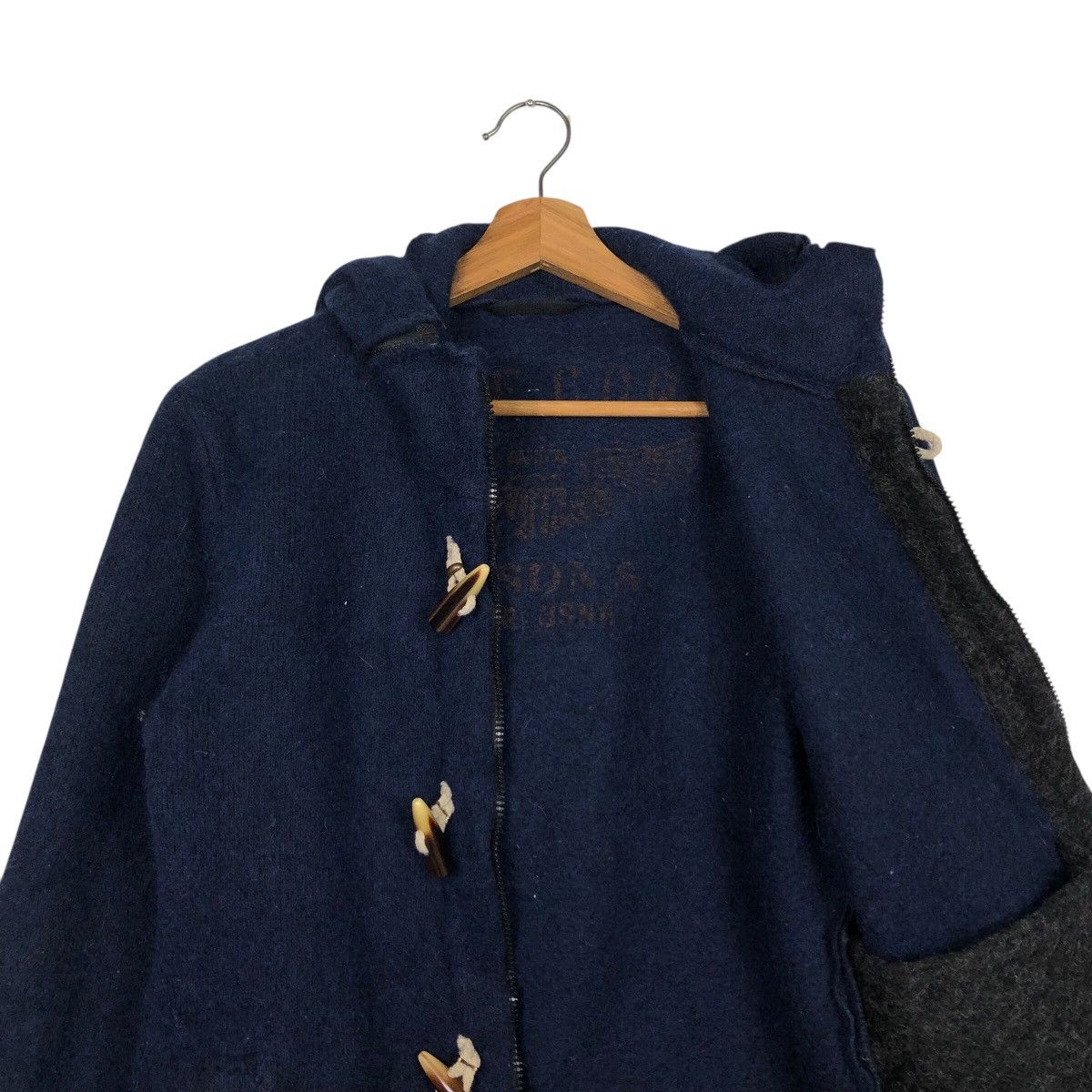 Blue Blue Japan 📌Vintage Wool Jacket Heart Peace & Love Indigo Biker Style Size US M / EU 48-50 / 2 - 15 Thumbnail