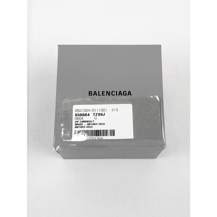 Balenciaga o1rshd1 Size: OS / Women's Zip Earrings Brass/Antique Gold Size ONE SIZE - 20 Thumbnail
