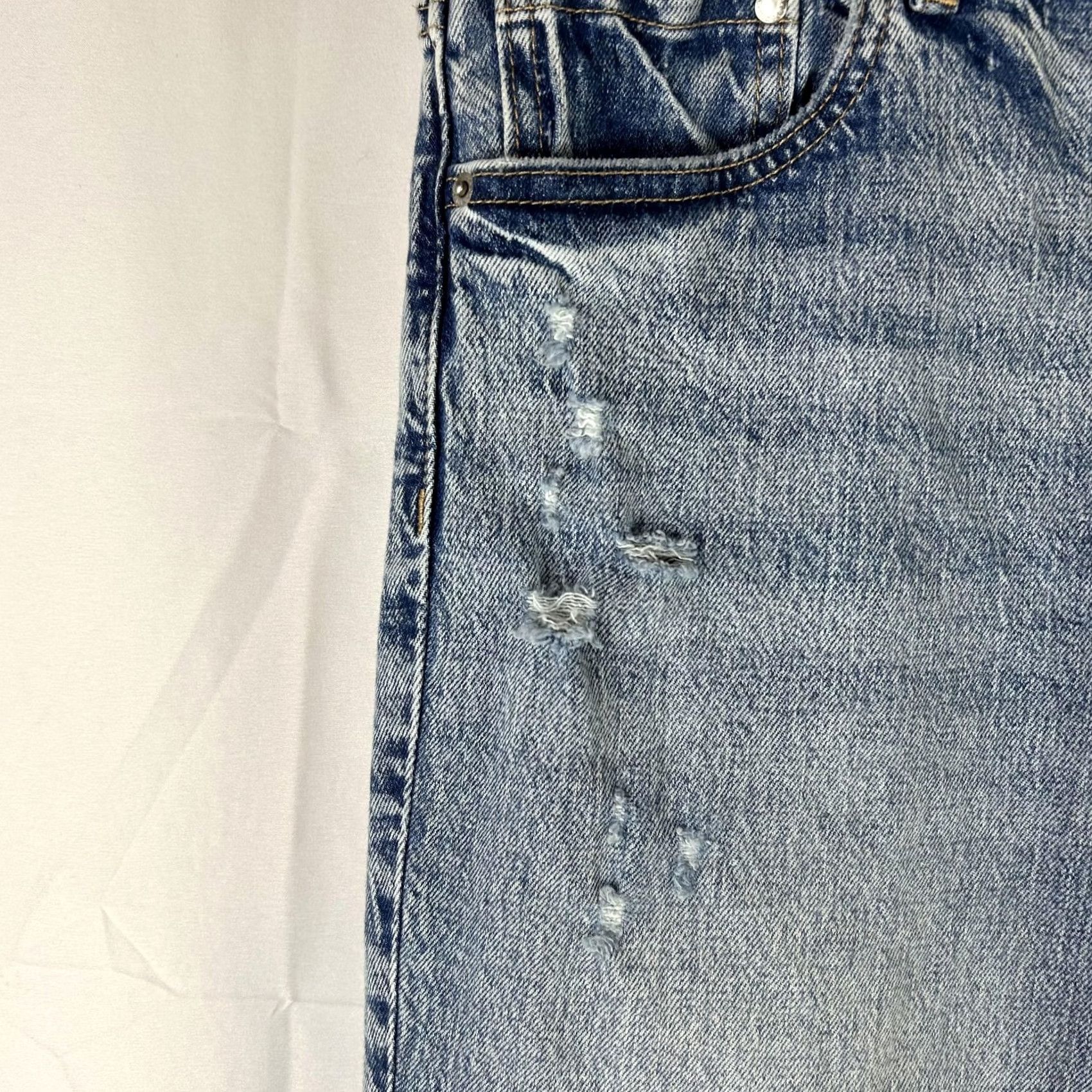 H&M H&M Jeans Womens 10 Blue Bootcut Slim Fit High Waist Light Wash Distressed Denim Pocket 5-Pocket Denim Stretch Womens Jeans Size 32" / US 10 / IT 46 - 3 Thumbnail