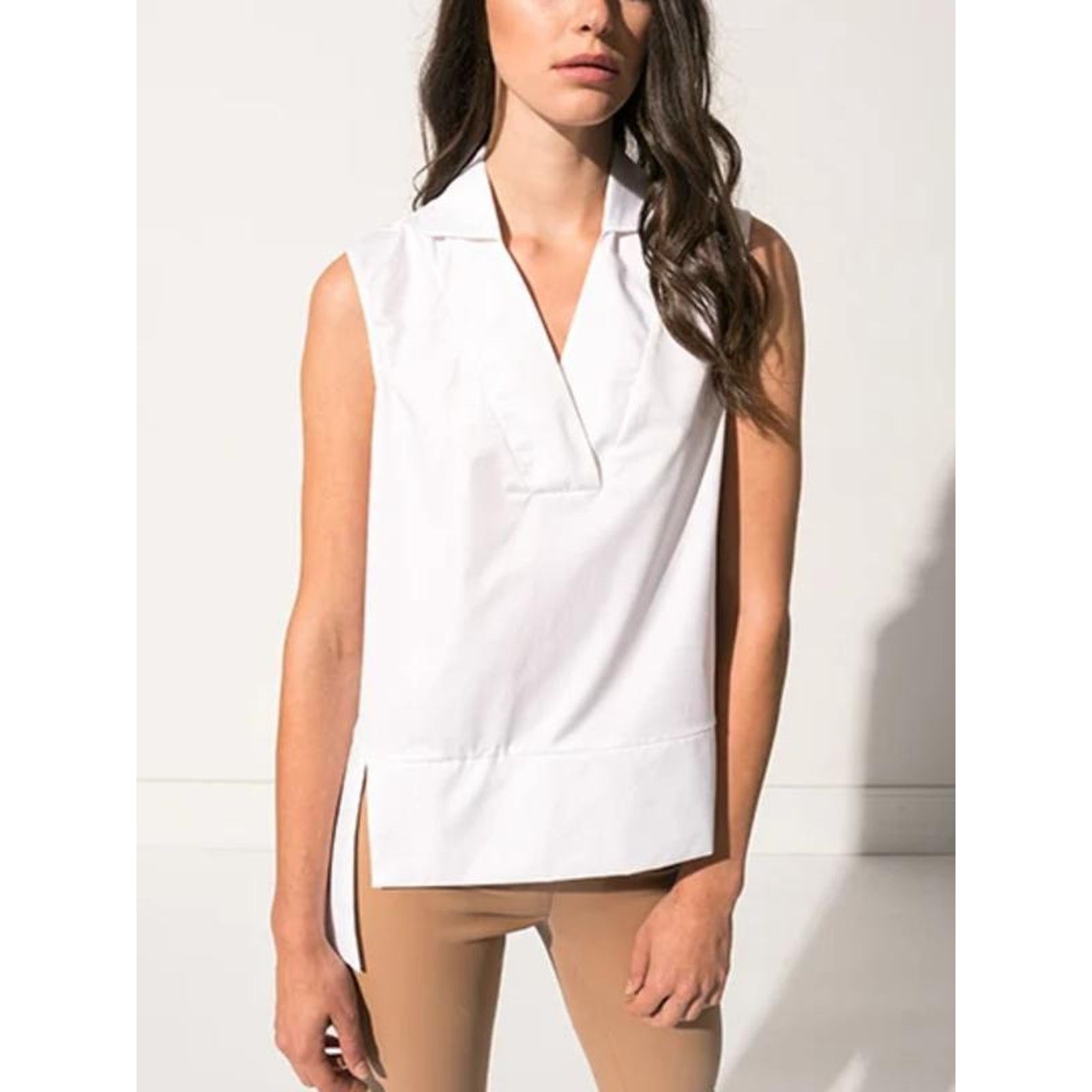 LAMARQUE LAMARQUE Keana White Collar Split Neck Tunic Top Sz XS Size XS / US 0-2 / IT 36-38 - 1 Thumbnail