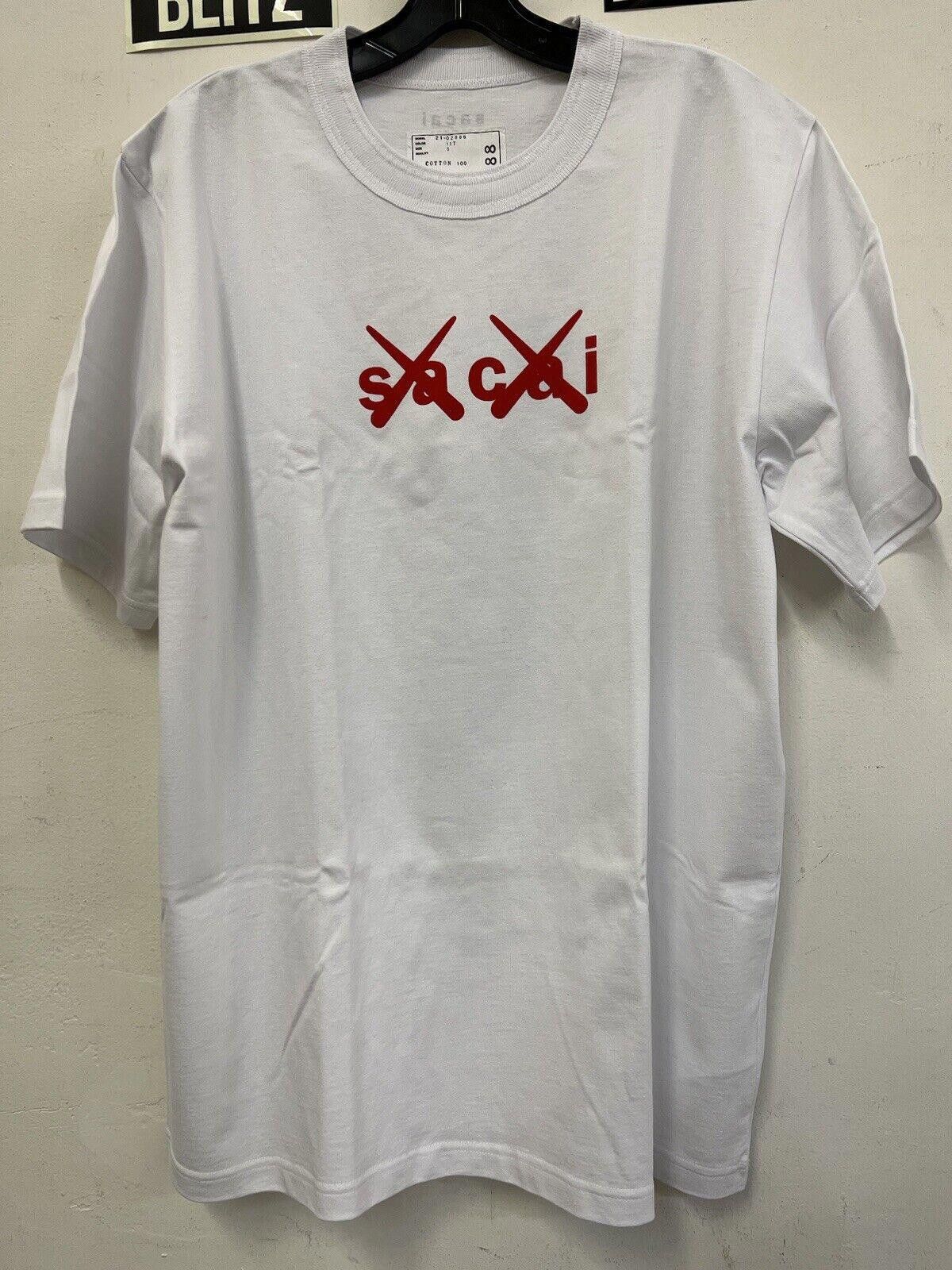 Sacai FW21 SACAI x KAWS FLOCKED LOGO PRINT T-SHIRT WHITE 4 XL Size US XL / EU 56 / 4 - 4 Thumbnail