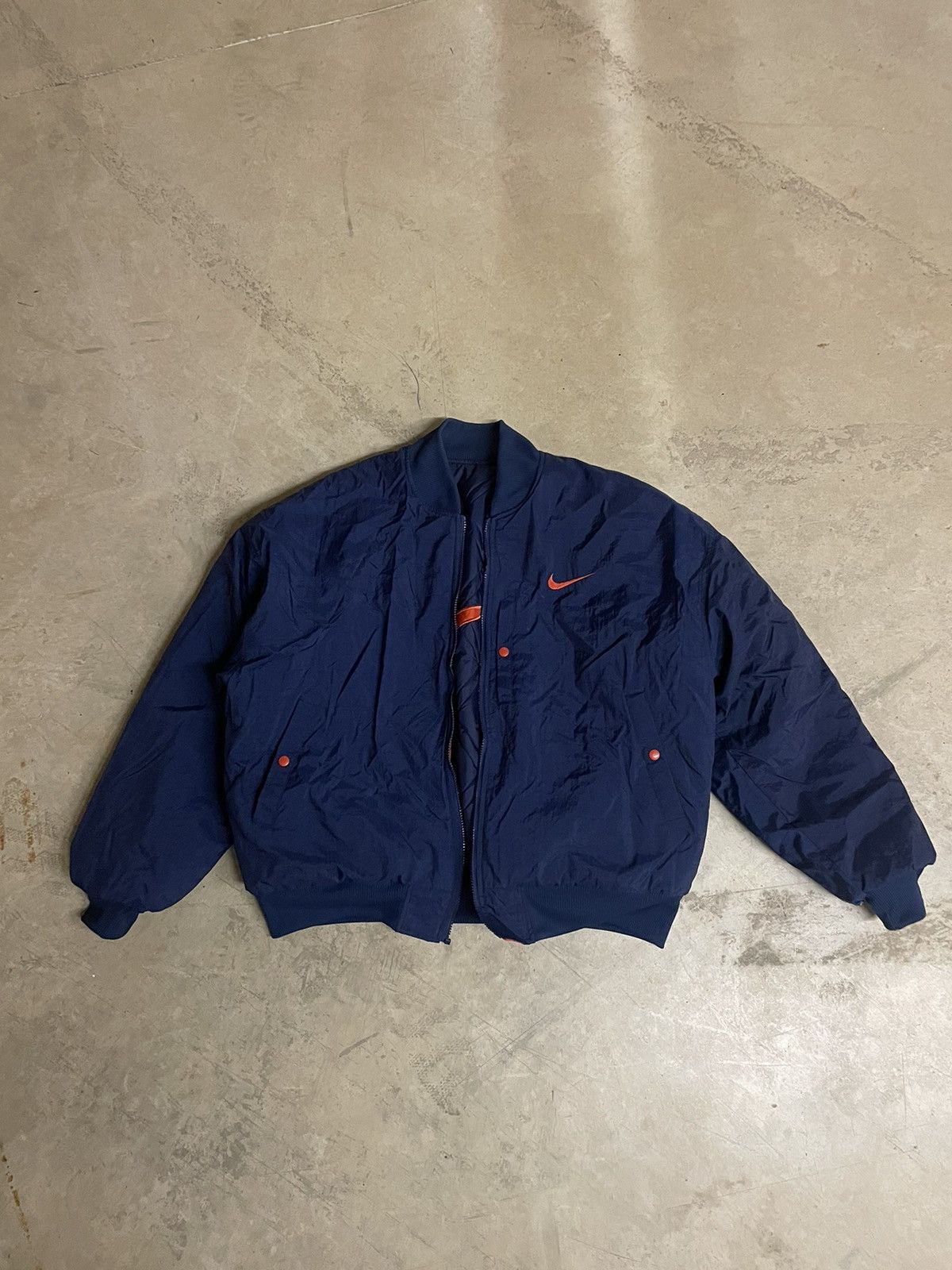 Nike Vintage 90’s NIKE REVERSIBLE Bomber Jacket Size US L / EU 52-54 / 3 - 5 Thumbnail