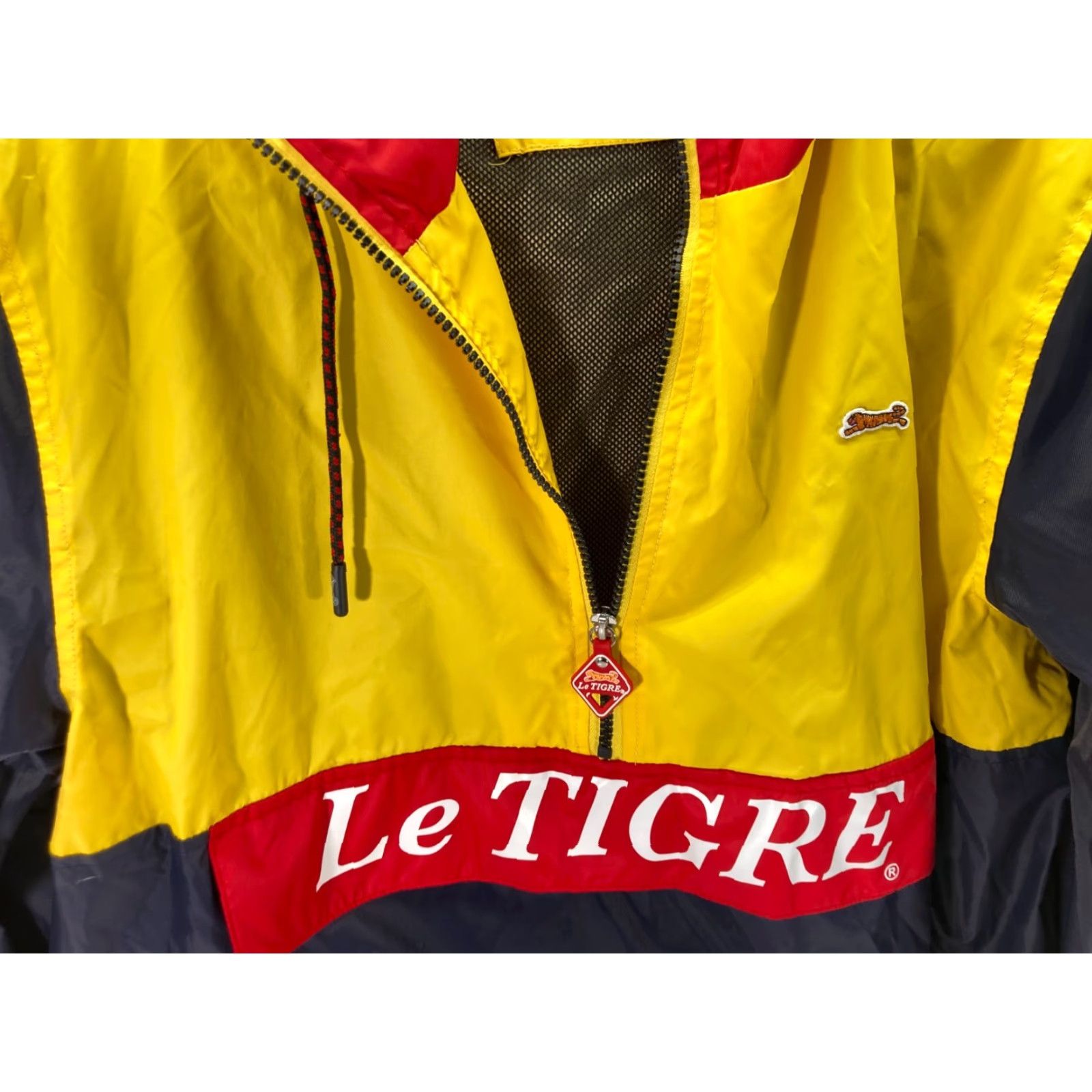 Logo 7 Le Tigre Windbreaker Jacket Mens L Multicolor Hooded 1/2 Zip Logo Long Sleeve Size US L / EU 52-54 / 3 - 5 Thumbnail