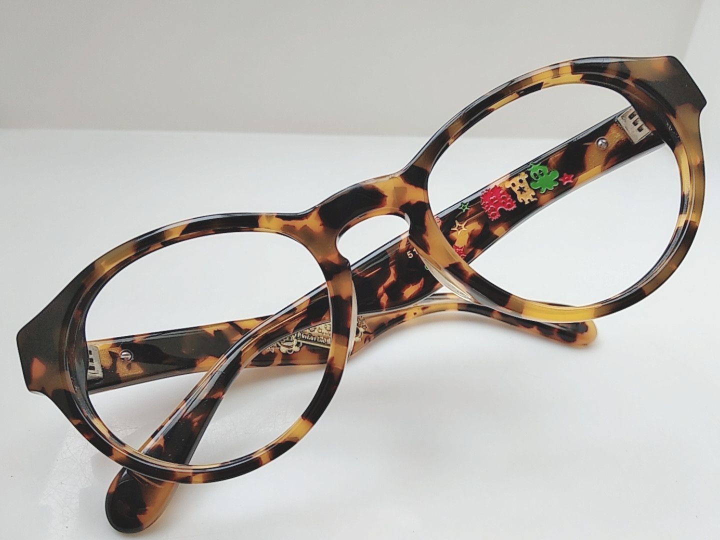 Vintage Vintage HUMAN SKULL H1223 Tortoise Eyeglasses Frame Size ONE SIZE - 6 Thumbnail