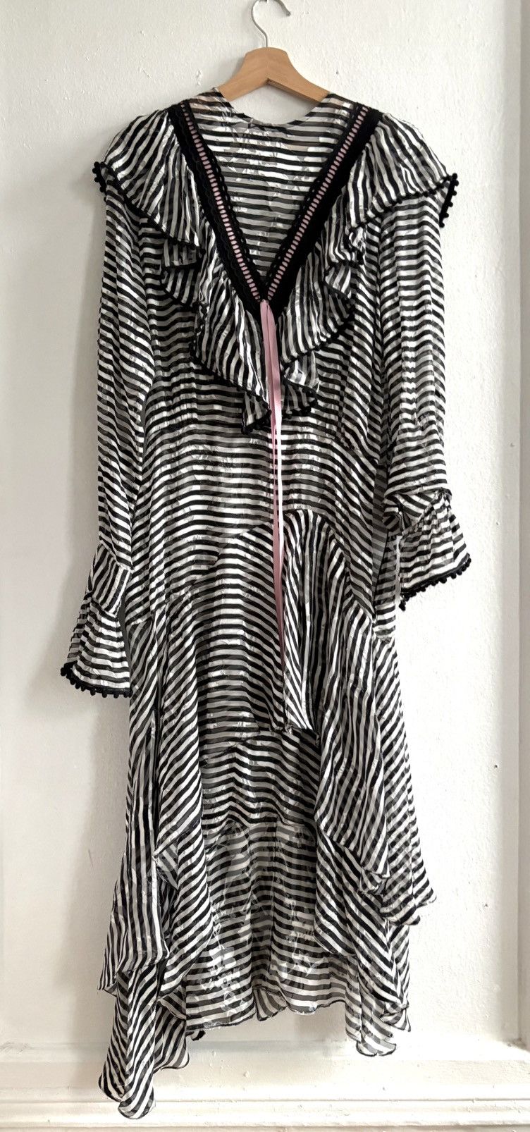 Preen by Thornton Bregrazzi Preen by Thornton Bregazzi Silk Striped Dress Asymmetric Size M / US 6-8 / IT 42-44 - 1 Thumbnail