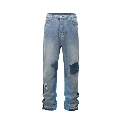 VIBE High street washed flared patchwork cargo jeans y2k Size US 32 / EU 48 - 2 Thumbnail