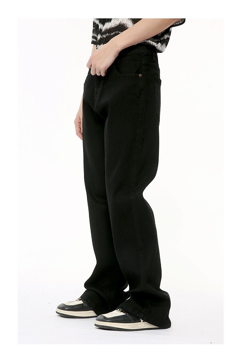 Japanese Brand × Jean Street casual retro basic slim fit pure black flared jeans Size US 32 / EU 48 - 6 Thumbnail