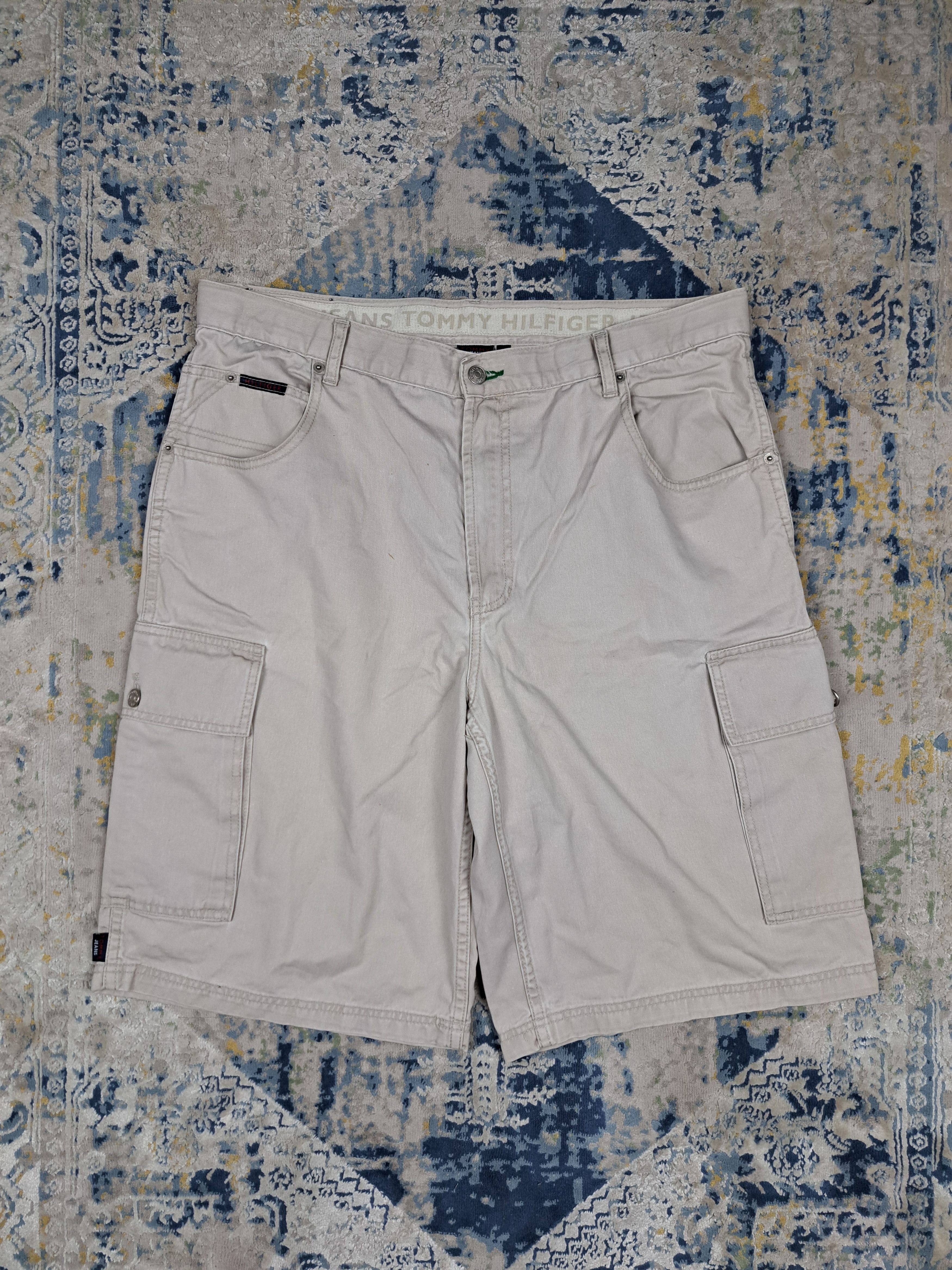 Tommy Hilfiger VTG 90s Tommy Hilfiger Cargo Shorts Jorts Baggy Rap Hip Hop Size US 36 / EU 52 - 6 Thumbnail