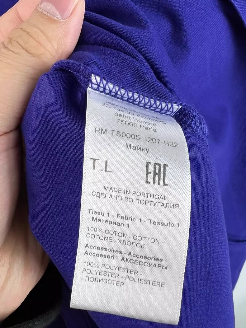Lanvin Blue embroidered monogram logo short sleeve