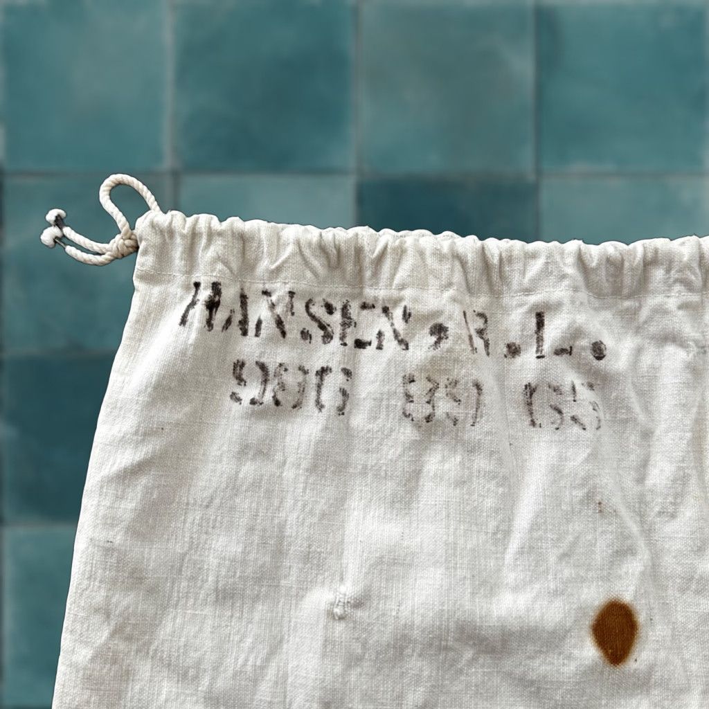 Vintage VTG WWII Canvas Garment Laundry Bag White Military Denim 1940s Stencil 40s 50s Size ONE SIZE - 1 Thumbnail
