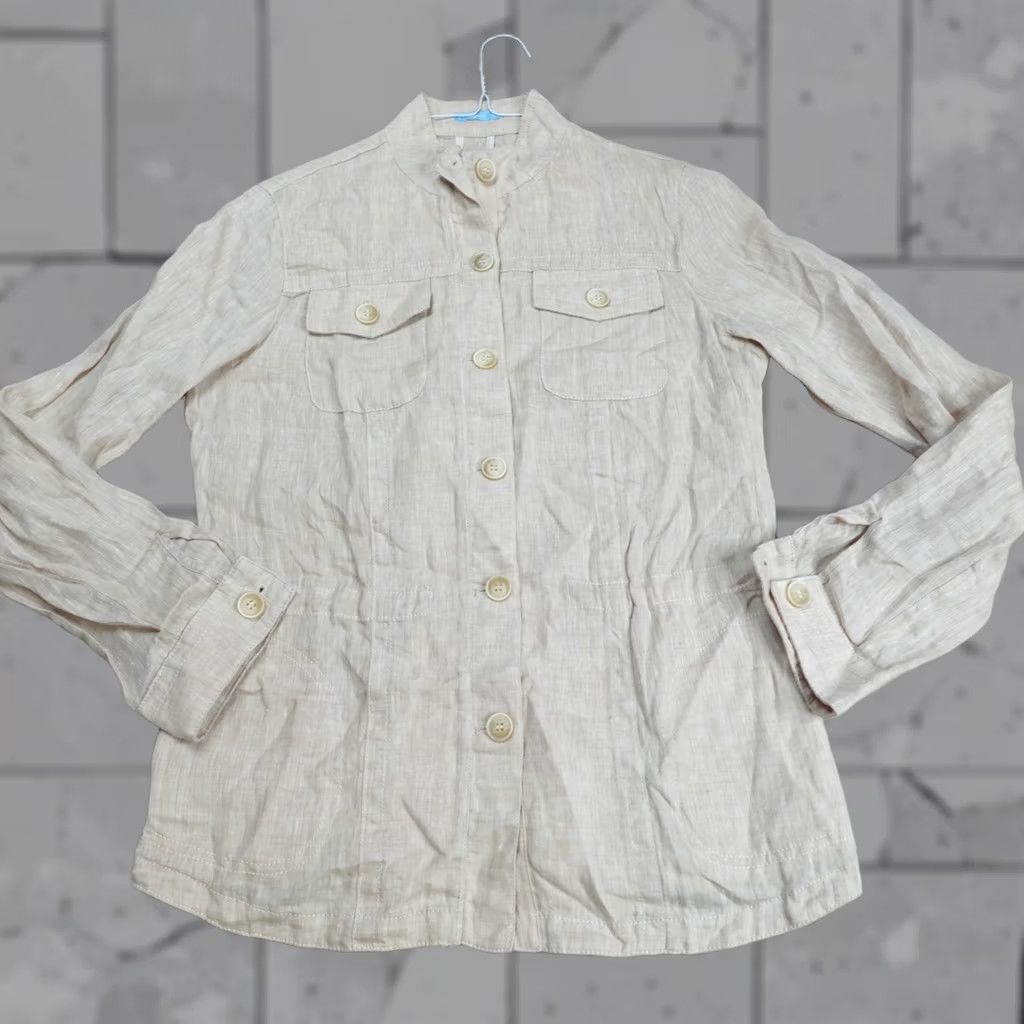 J.McLaughlin J. McLaughlin Jacket Women Beige Linen Solid Small 100% Linen Casual Modern Basic Jacket Womens Small Beige Linen Solid 100% Linen Size S / US 4 / IT 40 - 1 Thumbnail