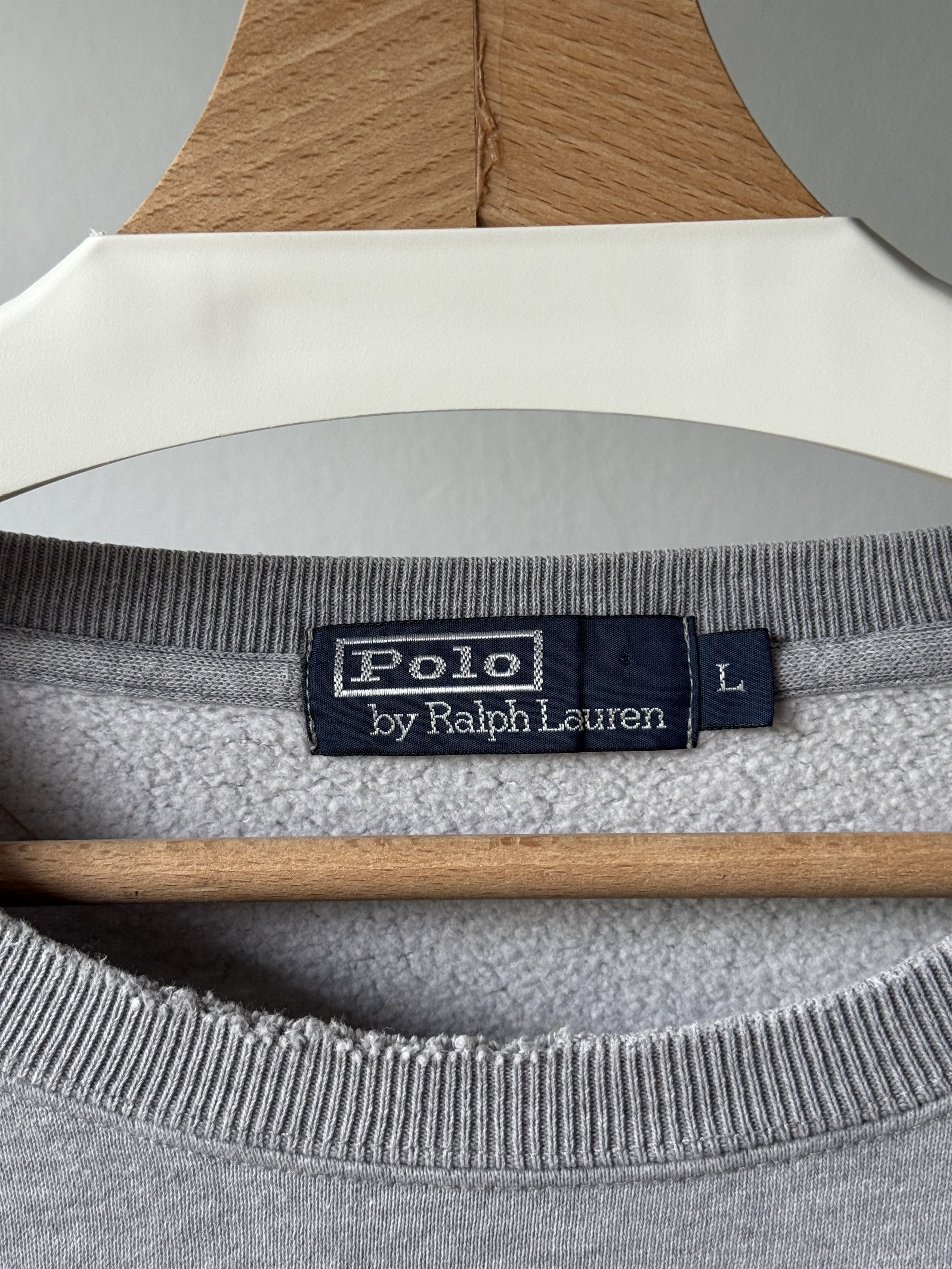 Polo Ralph Lauren Vintage 90's Polo Ralph Lauren Blue Gray Striped Sweatshirt Size US L / EU 52-54 / 3 - 18 Thumbnail