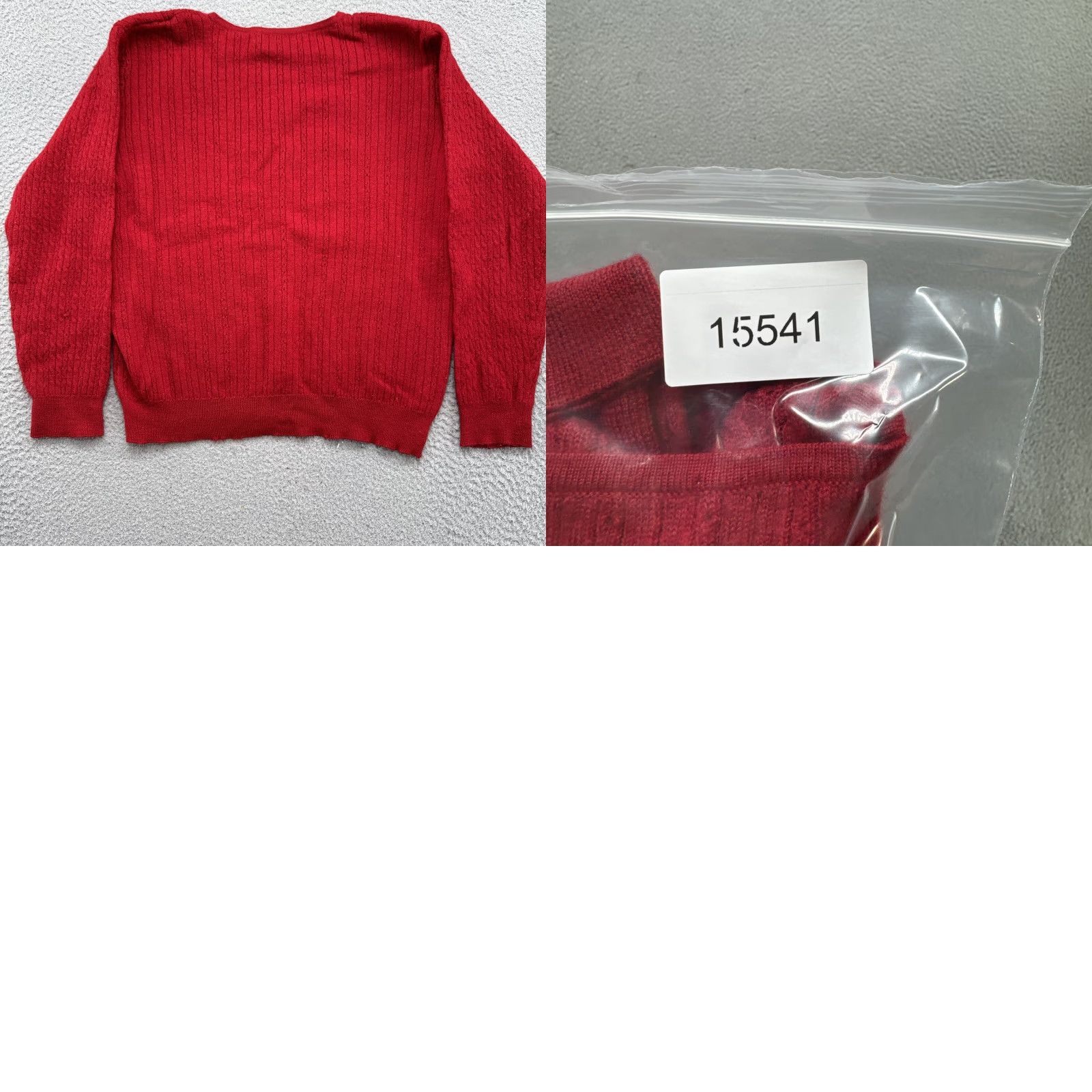 Liz Claiborne VINTAGE Liz Claiborne Women’s Red Merino Wool Blend Cable Knit Sweater Size M Size M / US 6-8 / IT 42-44 - 9 Thumbnail