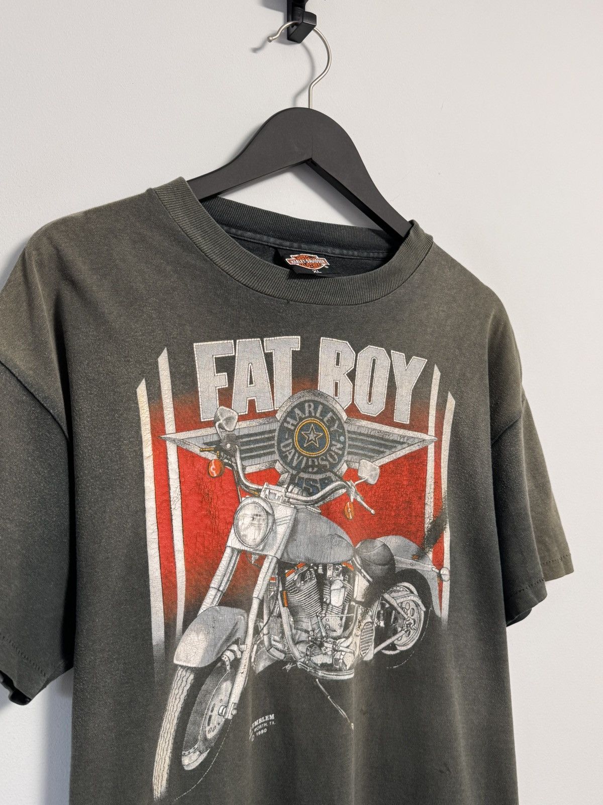 Vintage 1990 Harley Davidson 3D Emblem Fat Boy Size US XL / EU 56 / 4 - 2 Thumbnail