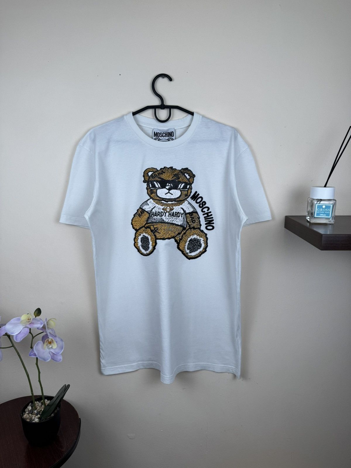 Moschino Moschino T shirt Teddy Bear Hardy White Mens Luxury Hype Size US XXL / EU 58 / 5 - 3 Thumbnail
