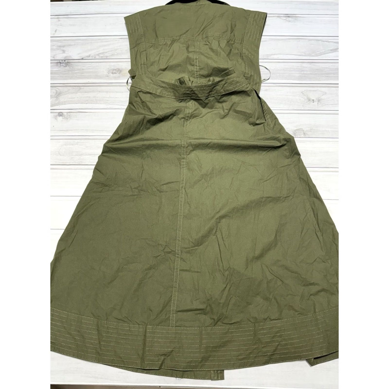Banana Republic VINTAGE Banana Republic Dress Shirt Dress 8 Green Yasmin Cutout Waist Sleeveless NWT 180 Size M / US 6-8 / IT 42-44 - 3 Thumbnail
