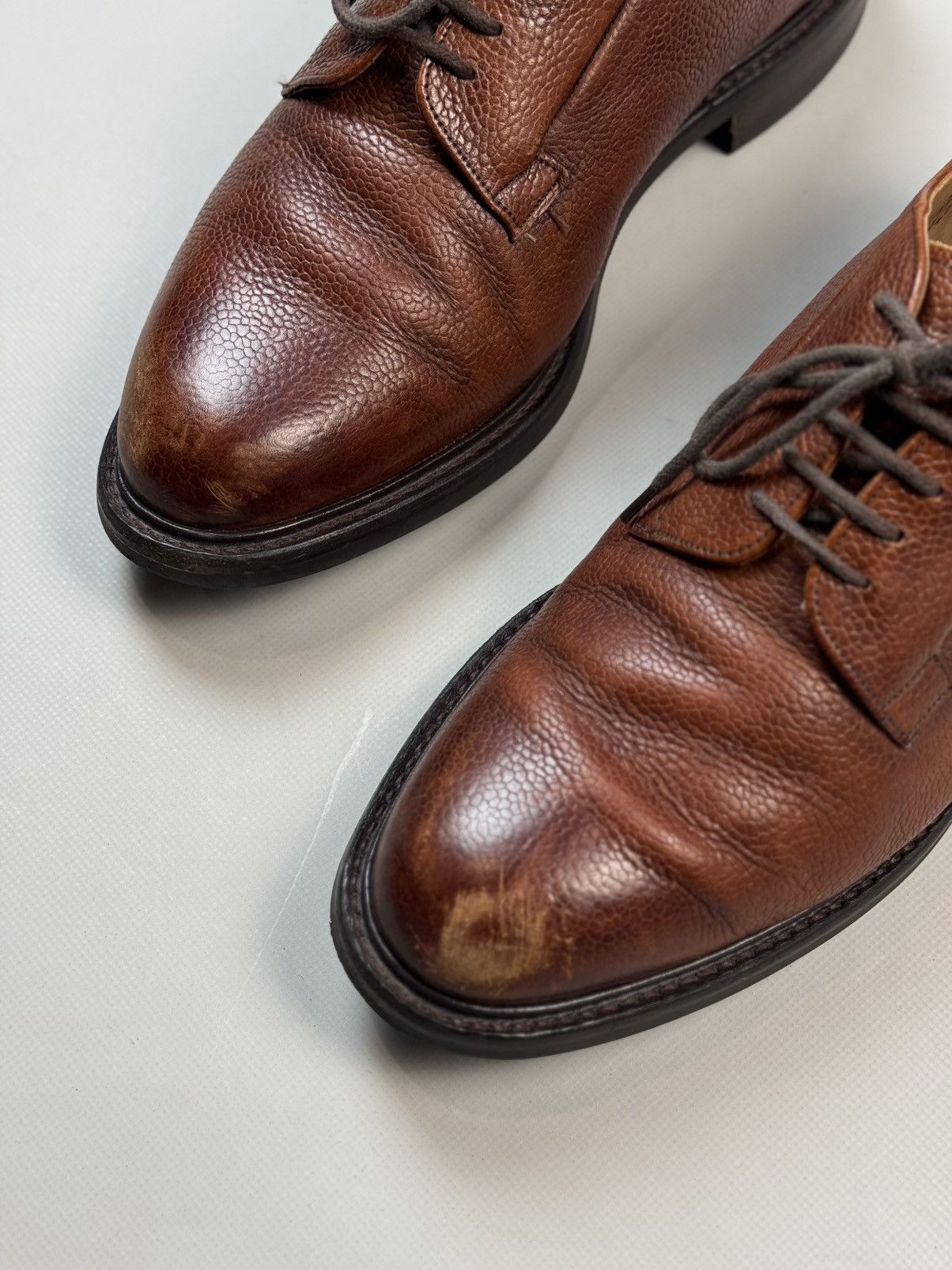 Other Joseph Cheaney Deal Mahogany Grain Leather Derby Shoes Size US 11 / EU 44 - 11 Thumbnail