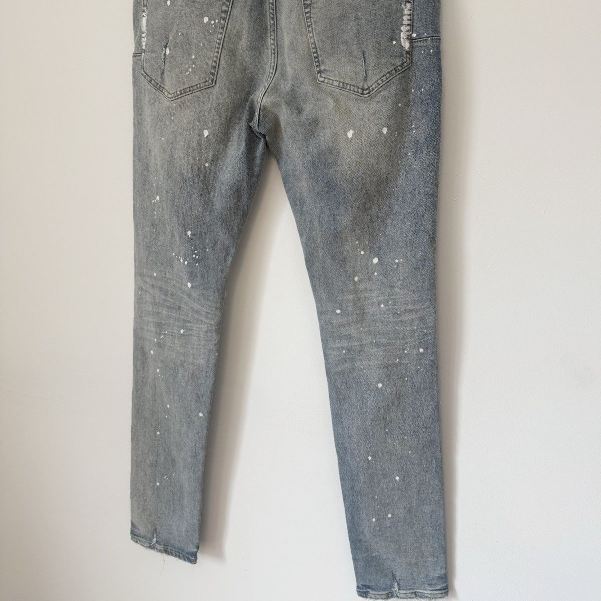 Purple Brand Purple Brand P001 Light Indigo Paint Blowout Distress Jeans Size US 34 / EU 50 - 10 Thumbnail
