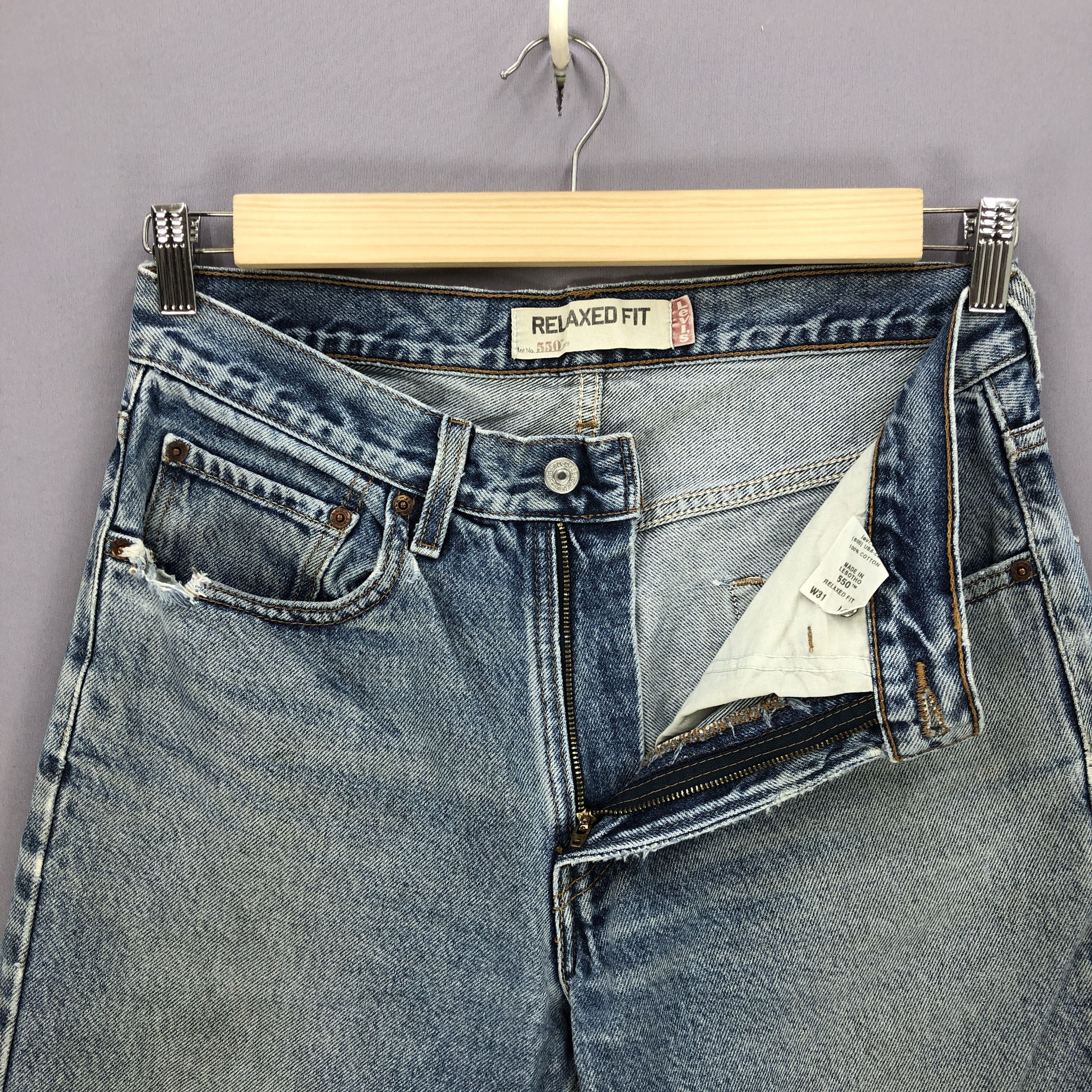Levi's Vintage Y2K Levis 550 Jeans Levis Light Faded Ripped Denim Size US 30 / EU 46 - 6 Thumbnail