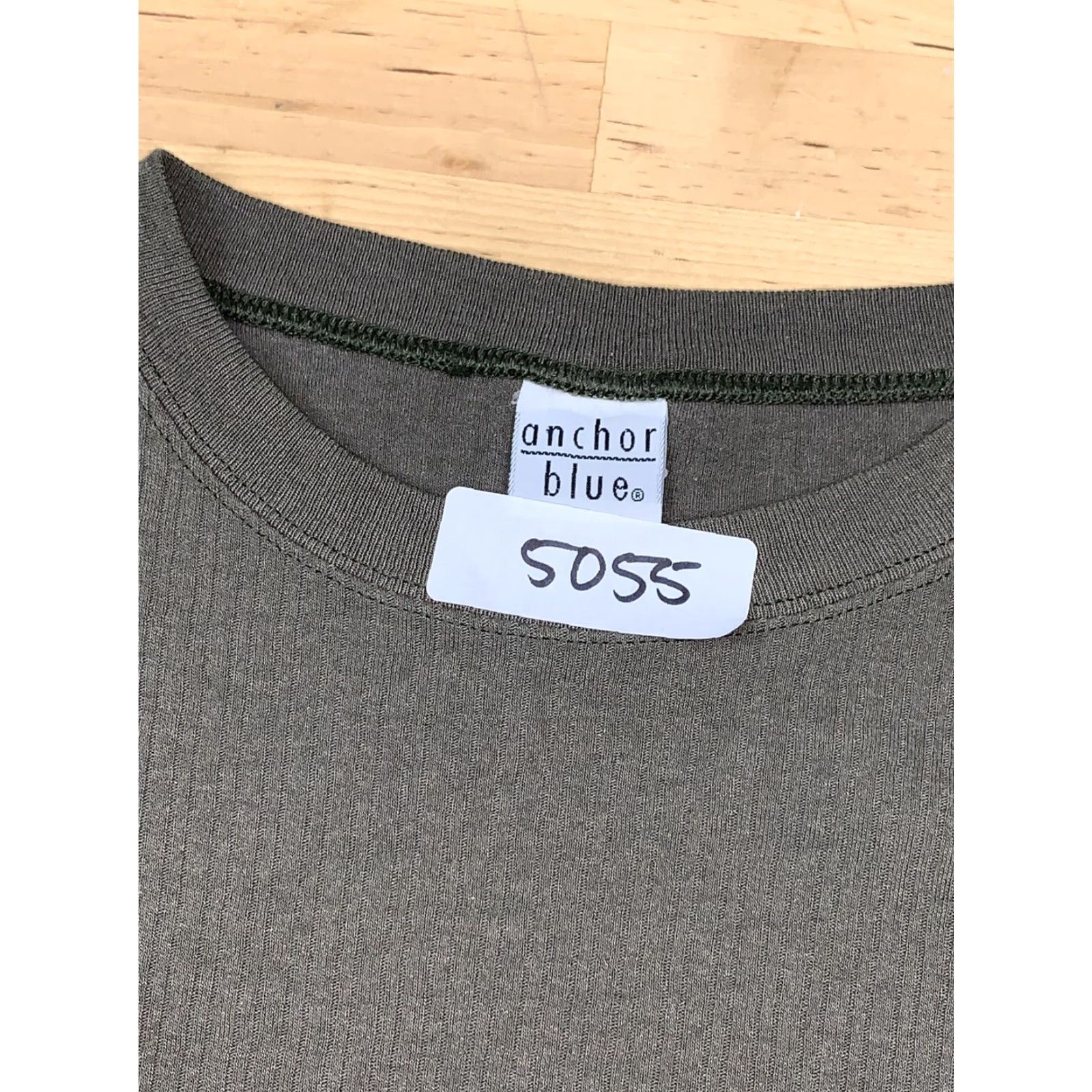 Anchor Blue Vtg Anchor Solid Olive Green T Shirt XL Streetwear Ribbed 90s Y2K Grunge #5055 Size US XL / EU 56 / 4 - 3 Thumbnail