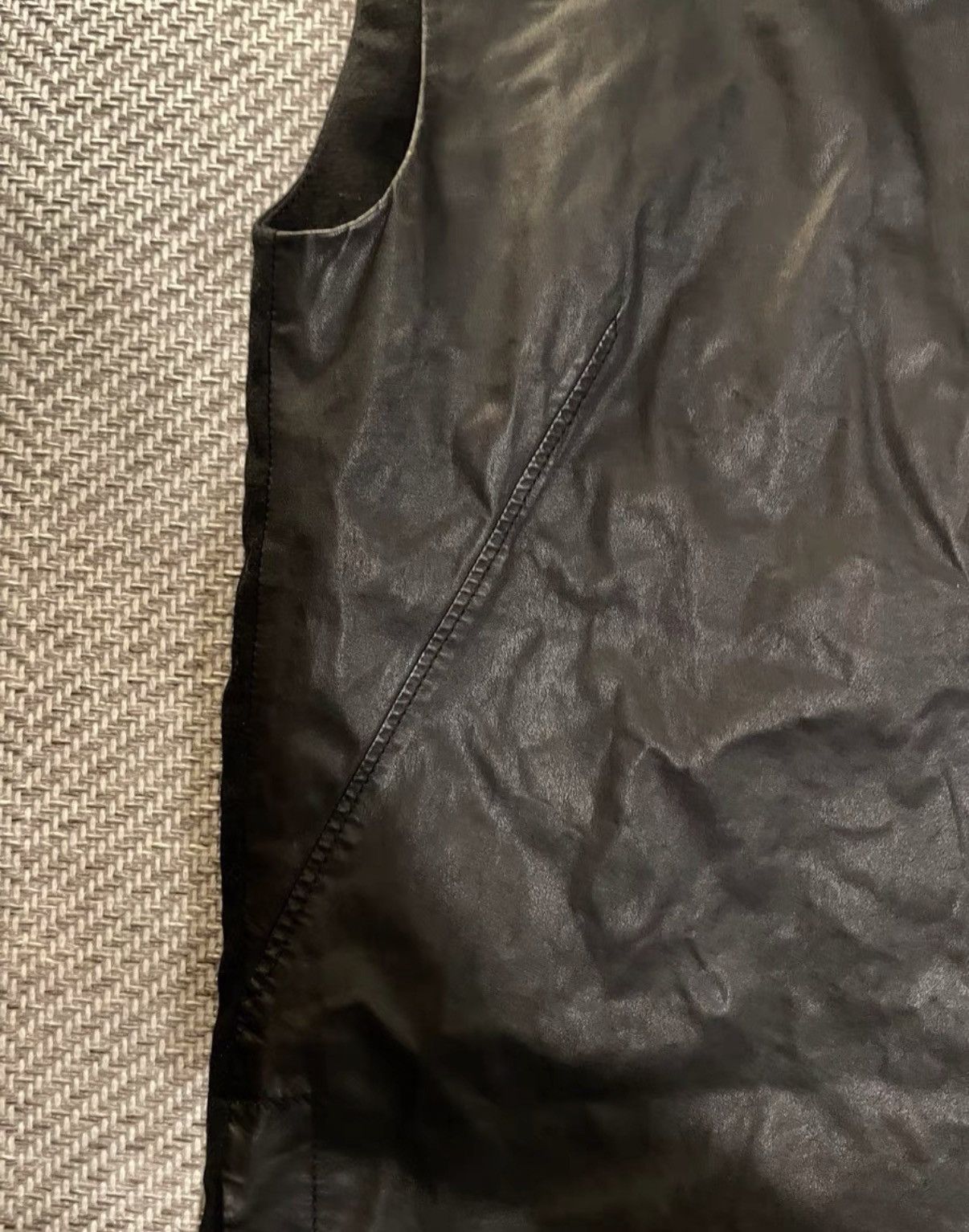 Helmut Lang Helmut Lang Dark Leather Panel Sleeveless Vest K24 Size US S / EU 44-46 / 1 - 3 Thumbnail