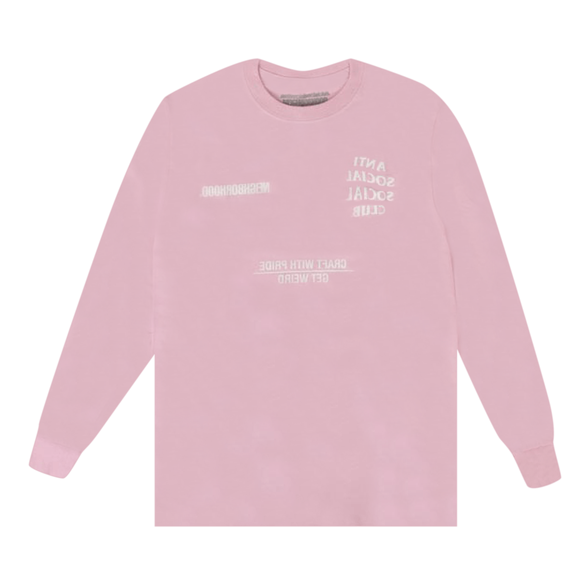 image of Anti Social Social Club X Neighborhood Long-Sleeve T-Shirt P in Pink, Men's (Size Small)
