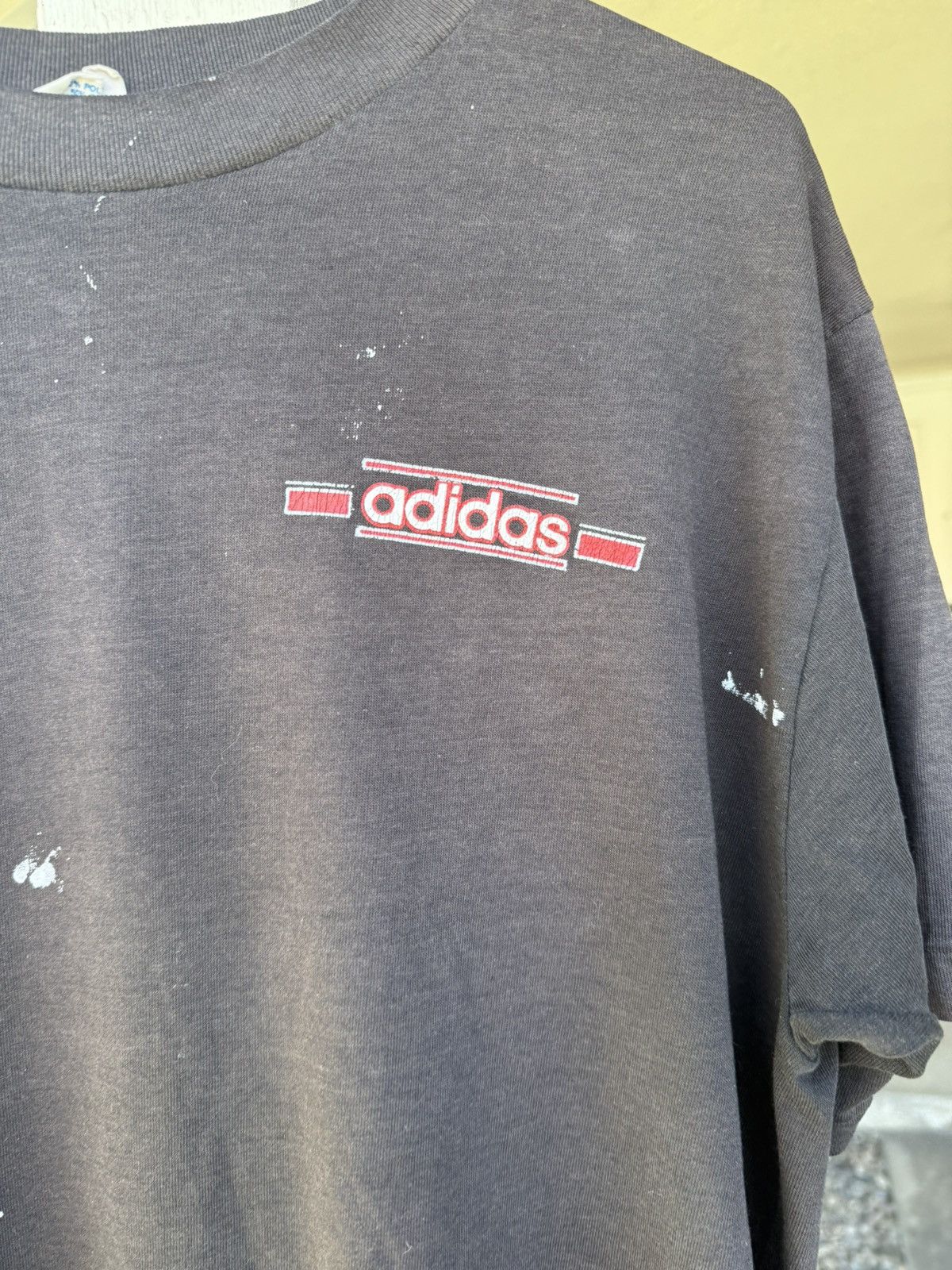 Adidas × Japanese Brand × Vintage Insane Thrashed/Distressed 80s Adidas Tee Size US L / EU 52-54 / 3 - 2 Thumbnail