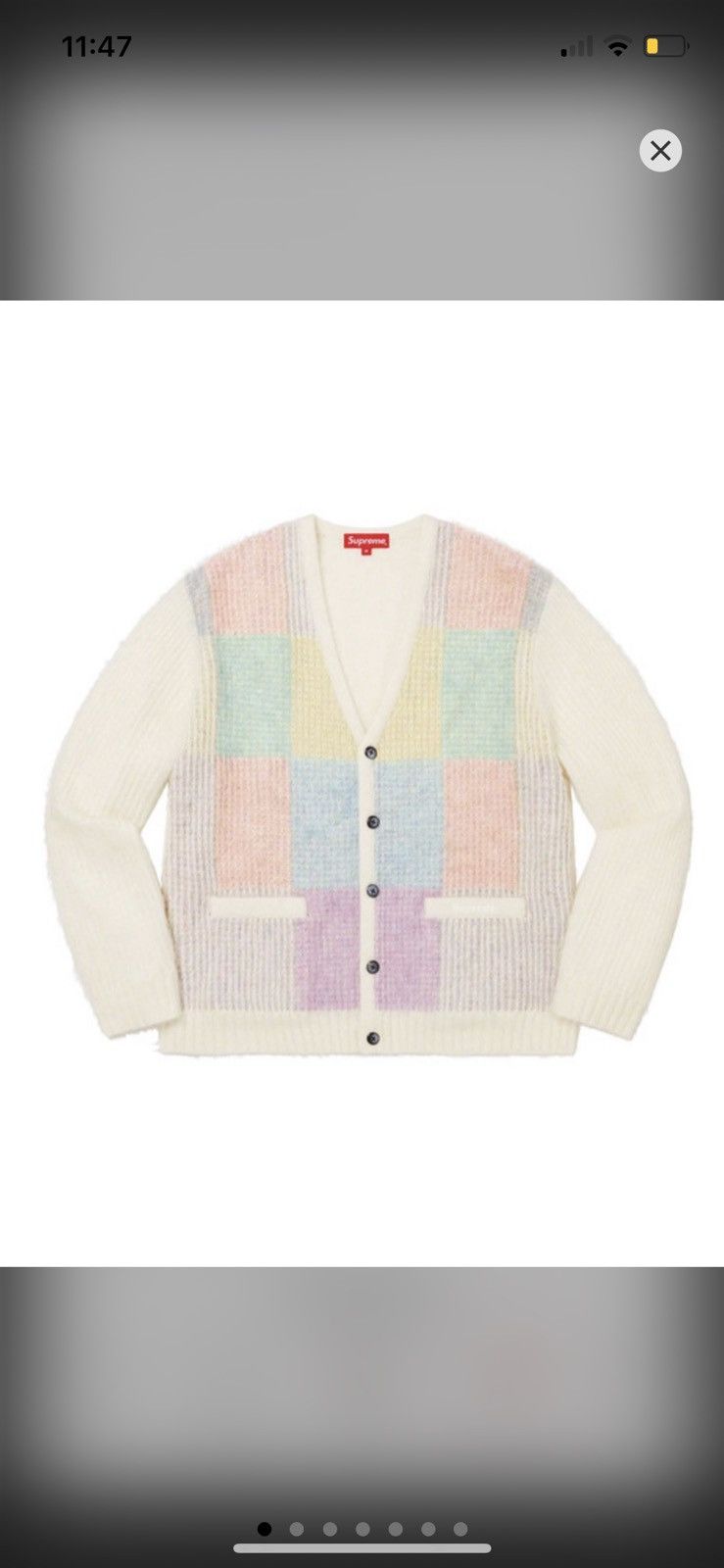 Supreme Supreme Brushed Grid Mohair Cardigan SS22 | Grailed