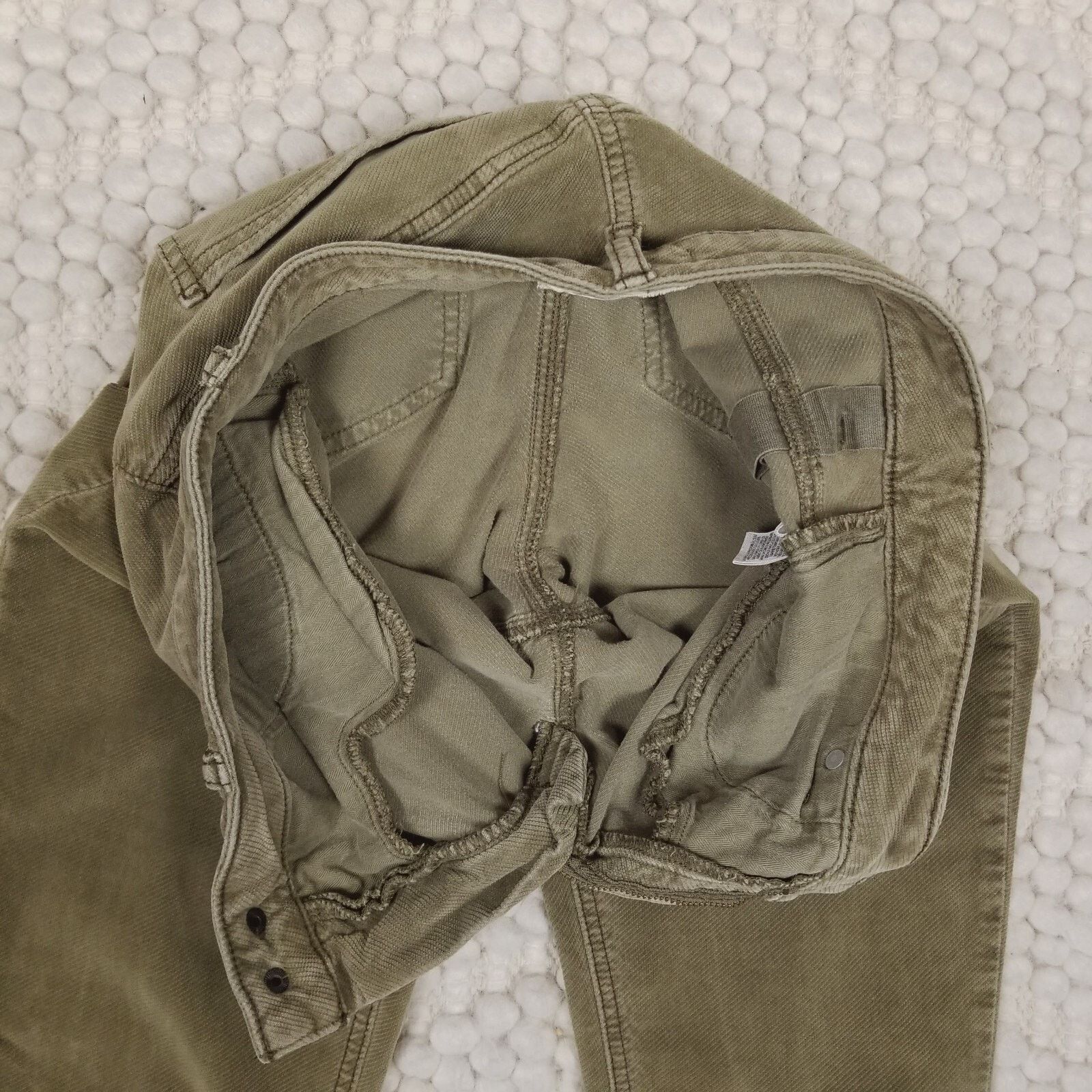 Free People Free People High Rise Slim Leg Olive Green Velvet Jeans 27 Size 27" / US 4 / IT 40 - 5 Thumbnail